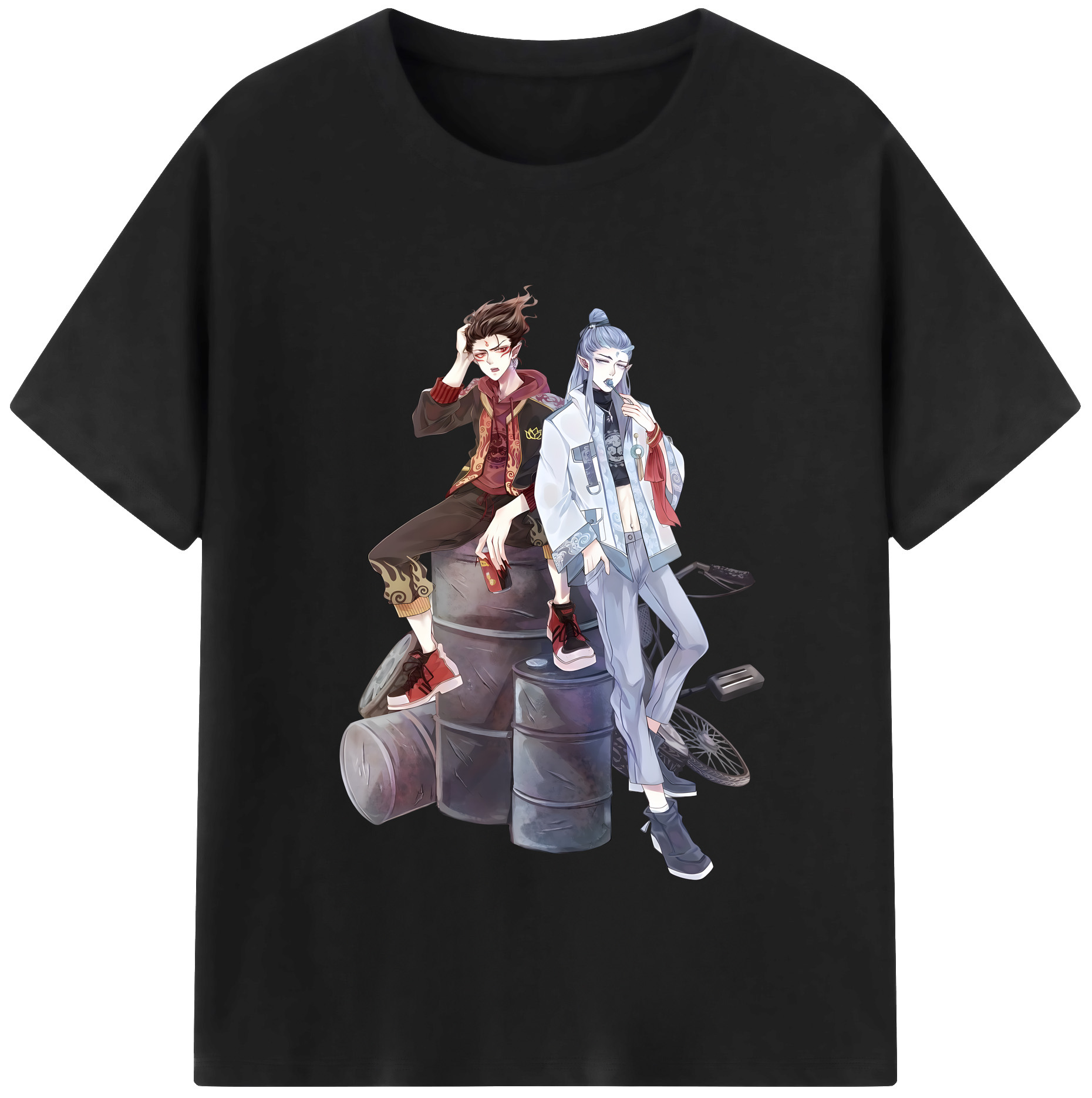 （画像用） Ne Zha 2 ナタ 魔童の大暴れ レディースカジュアルプリントTシャツ（綿100％）
