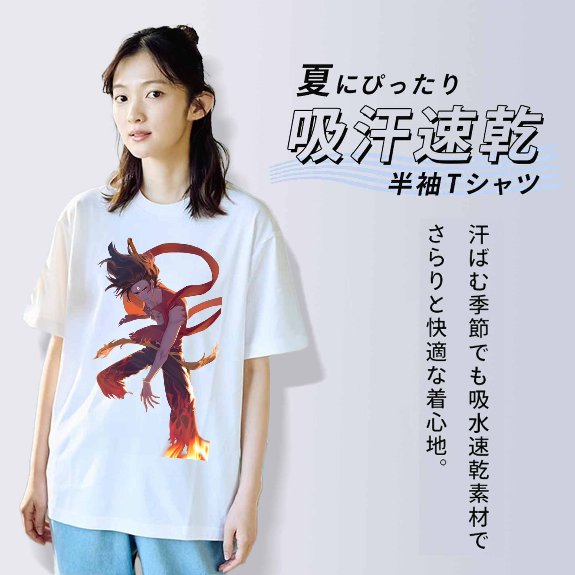 Ne Zha 2 ナタ 魔童の大暴れ レディースカジュアルプリントTシャツ（綿100％）