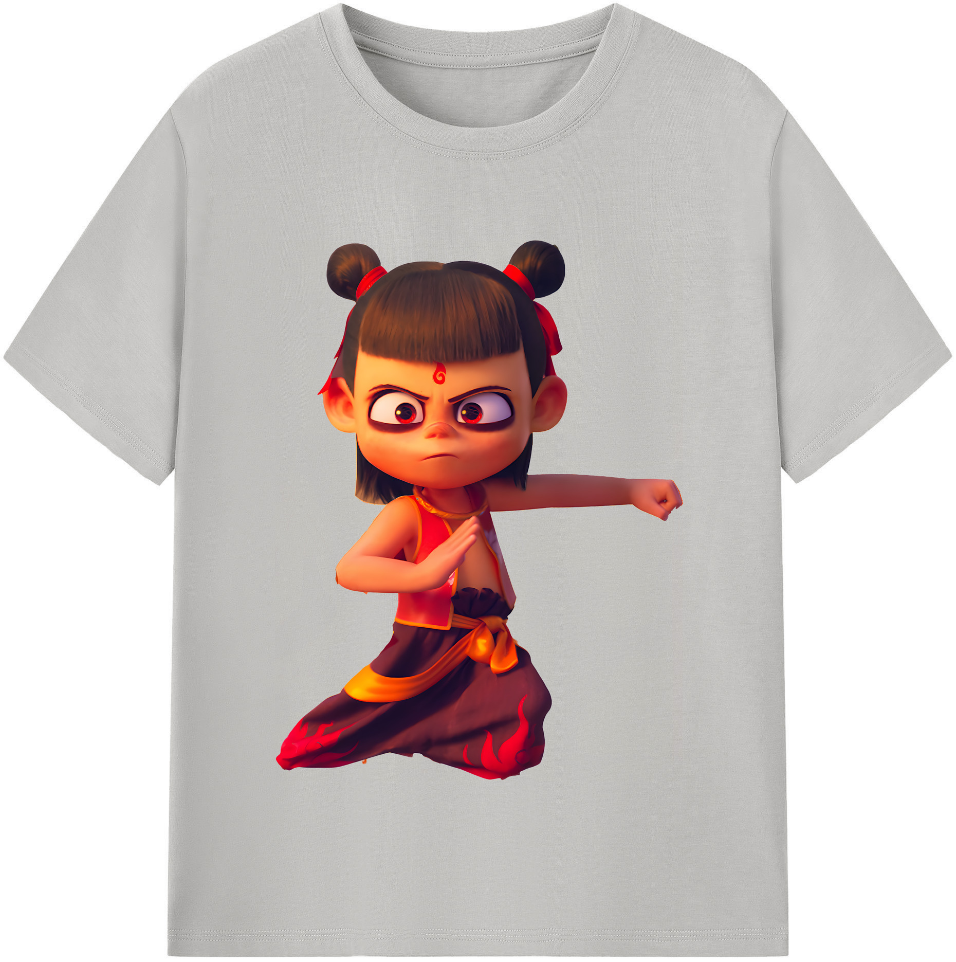 （画像用） Ne Zha 2 ナタ 魔童の大暴れ レディースカジュアルプリントTシャツ（綿100％）