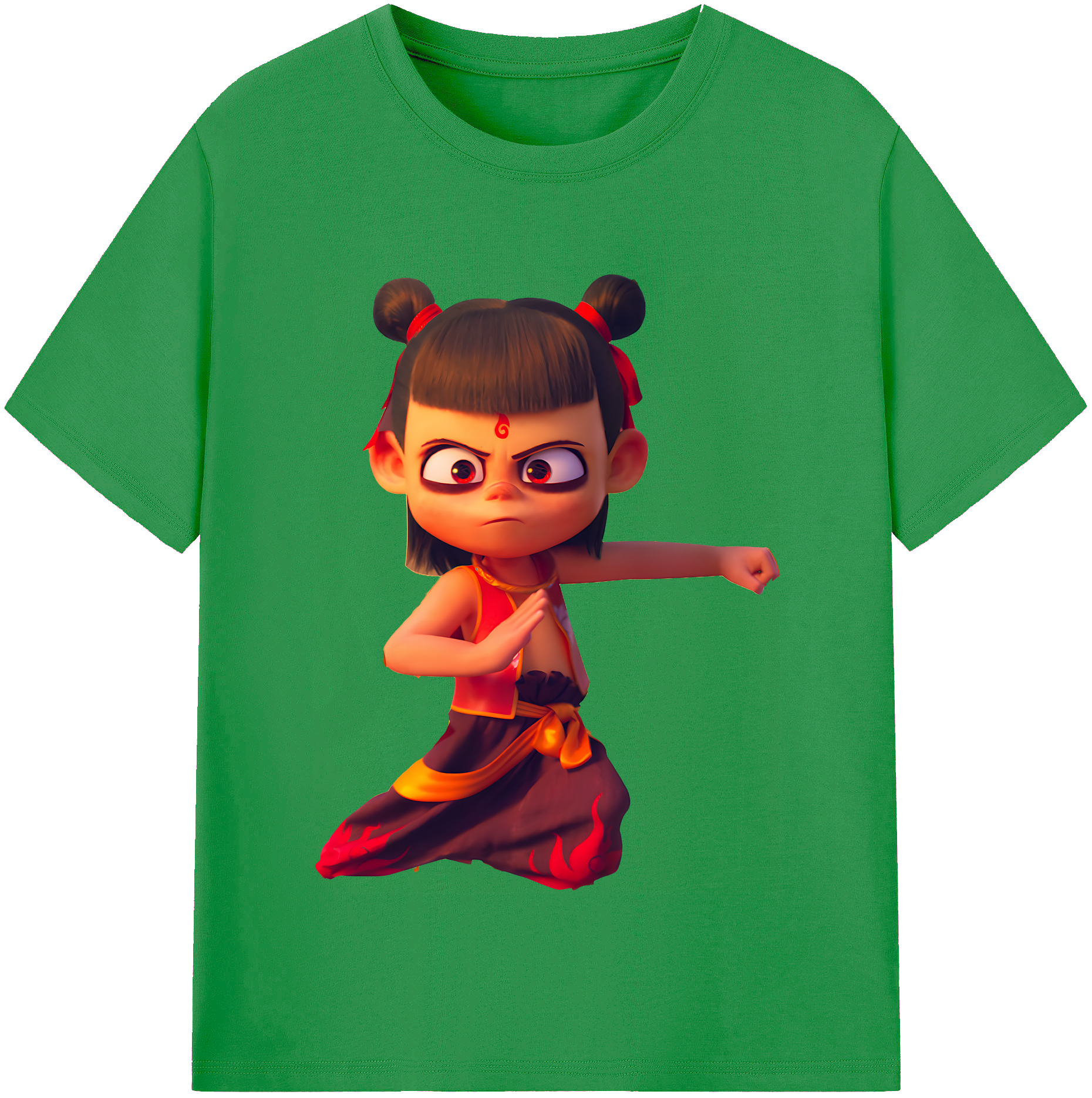 （画像用） Ne Zha 2 ナタ 魔童の大暴れ レディースカジュアルプリントTシャツ（綿100％）