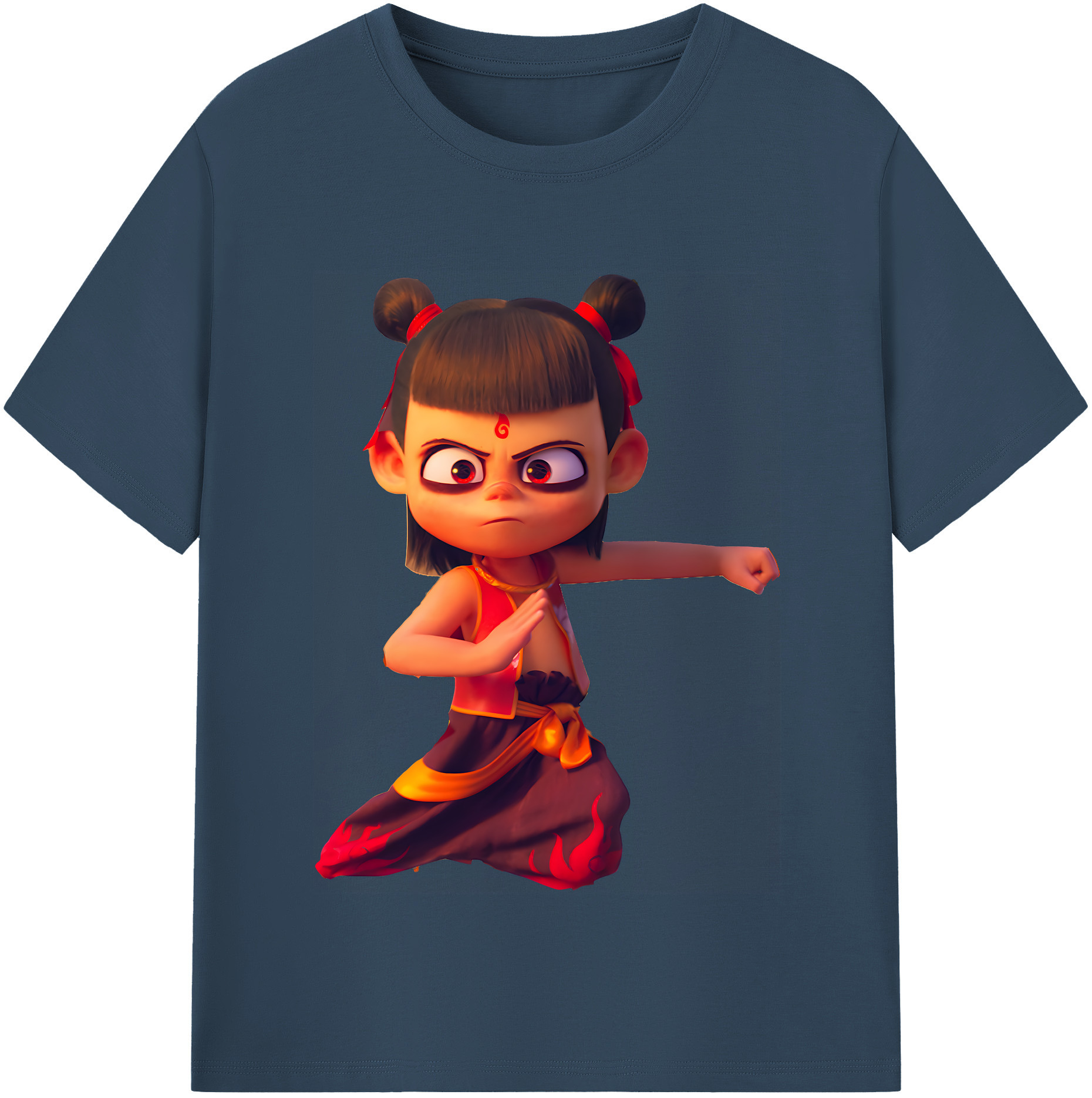 （画像用） Ne Zha 2 ナタ 魔童の大暴れ レディースカジュアルプリントTシャツ（綿100％）