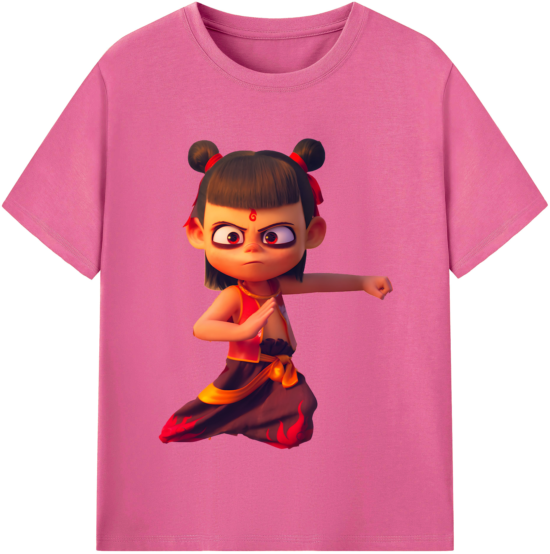 （画像用） Ne Zha 2 ナタ 魔童の大暴れ レディースカジュアルプリントTシャツ（綿100％）