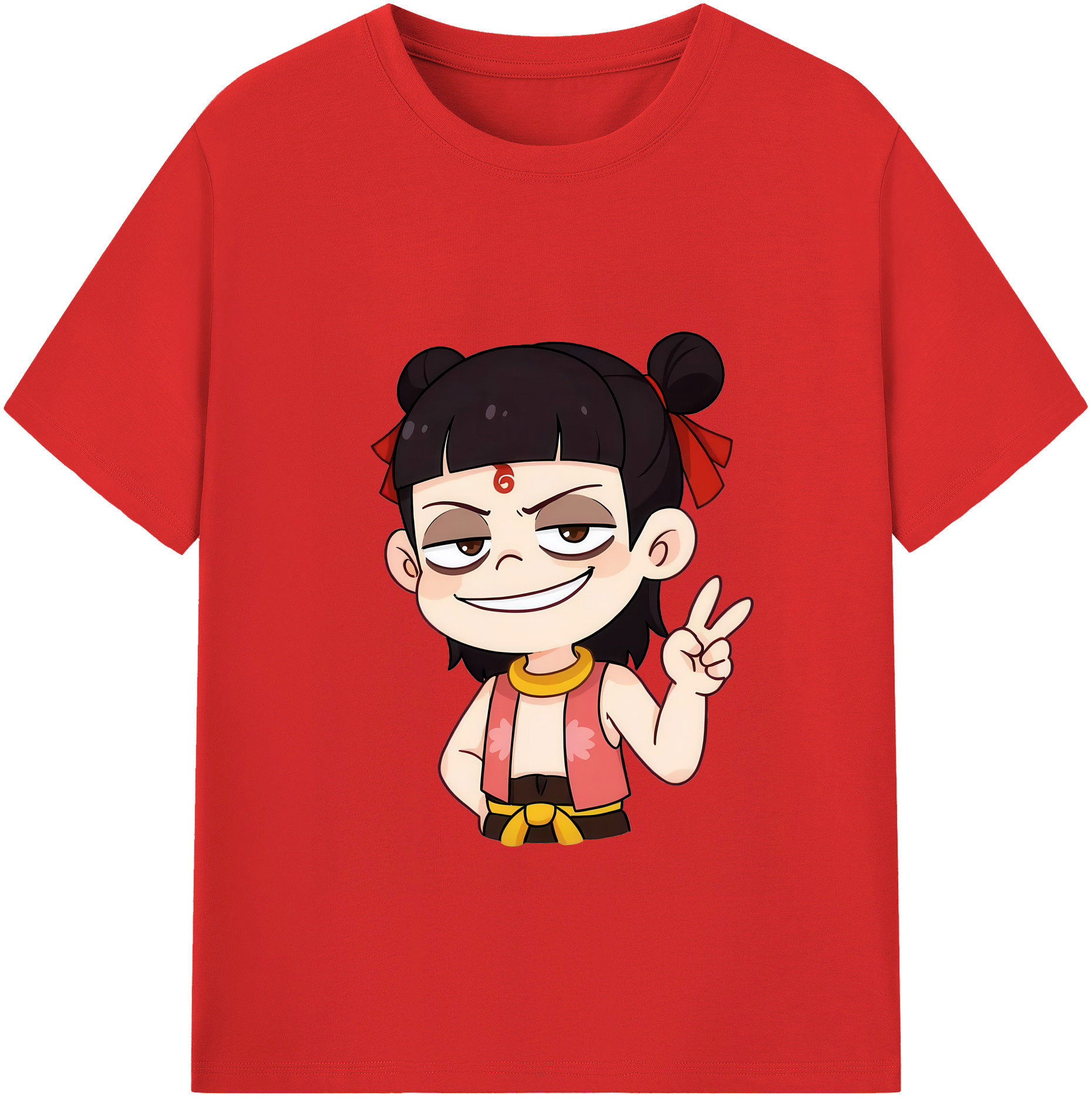 （画像用） Ne Zha 2 ナタ 魔童の大暴れ レディースカジュアルプリントTシャツ（綿100％）