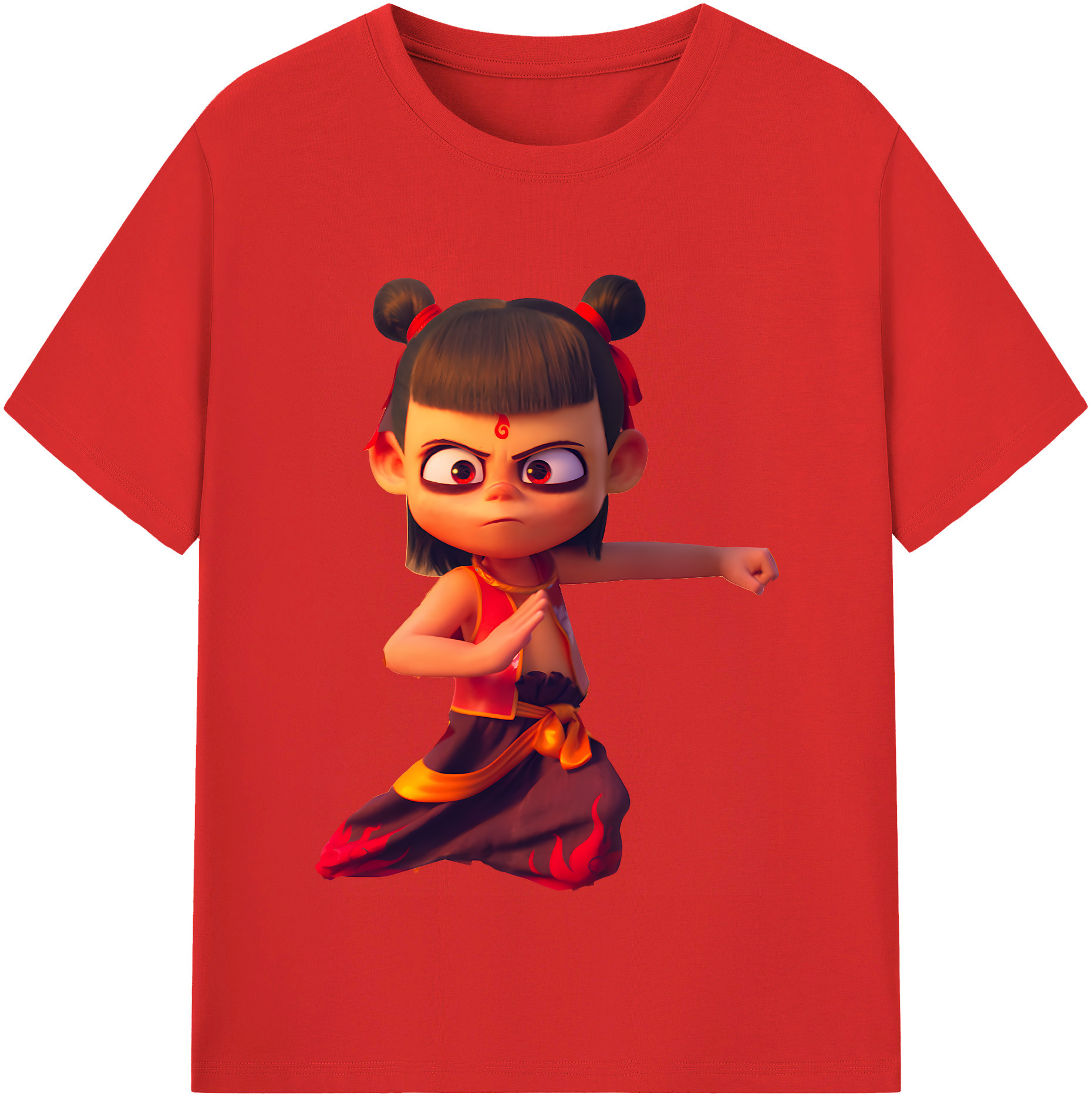（画像用） Ne Zha 2 ナタ 魔童の大暴れ レディースカジュアルプリントTシャツ（綿100％）