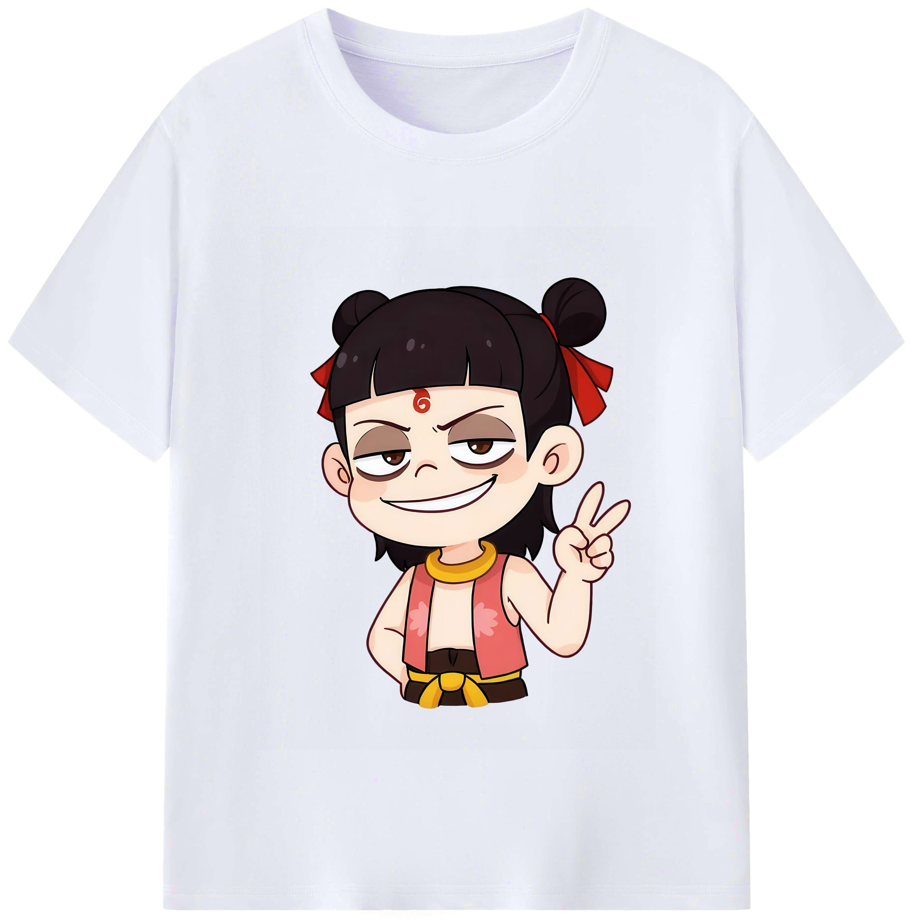 （画像用） Ne Zha 2 ナタ 魔童の大暴れ レディースカジュアルプリントTシャツ（綿100％）