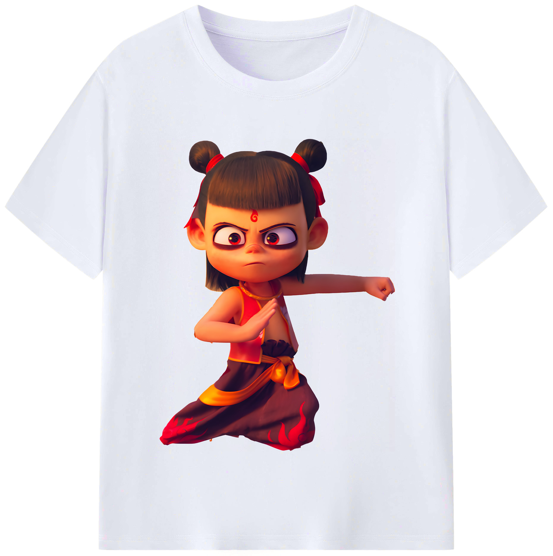 （画像用） Ne Zha 2 ナタ 魔童の大暴れ レディースカジュアルプリントTシャツ（綿100％）