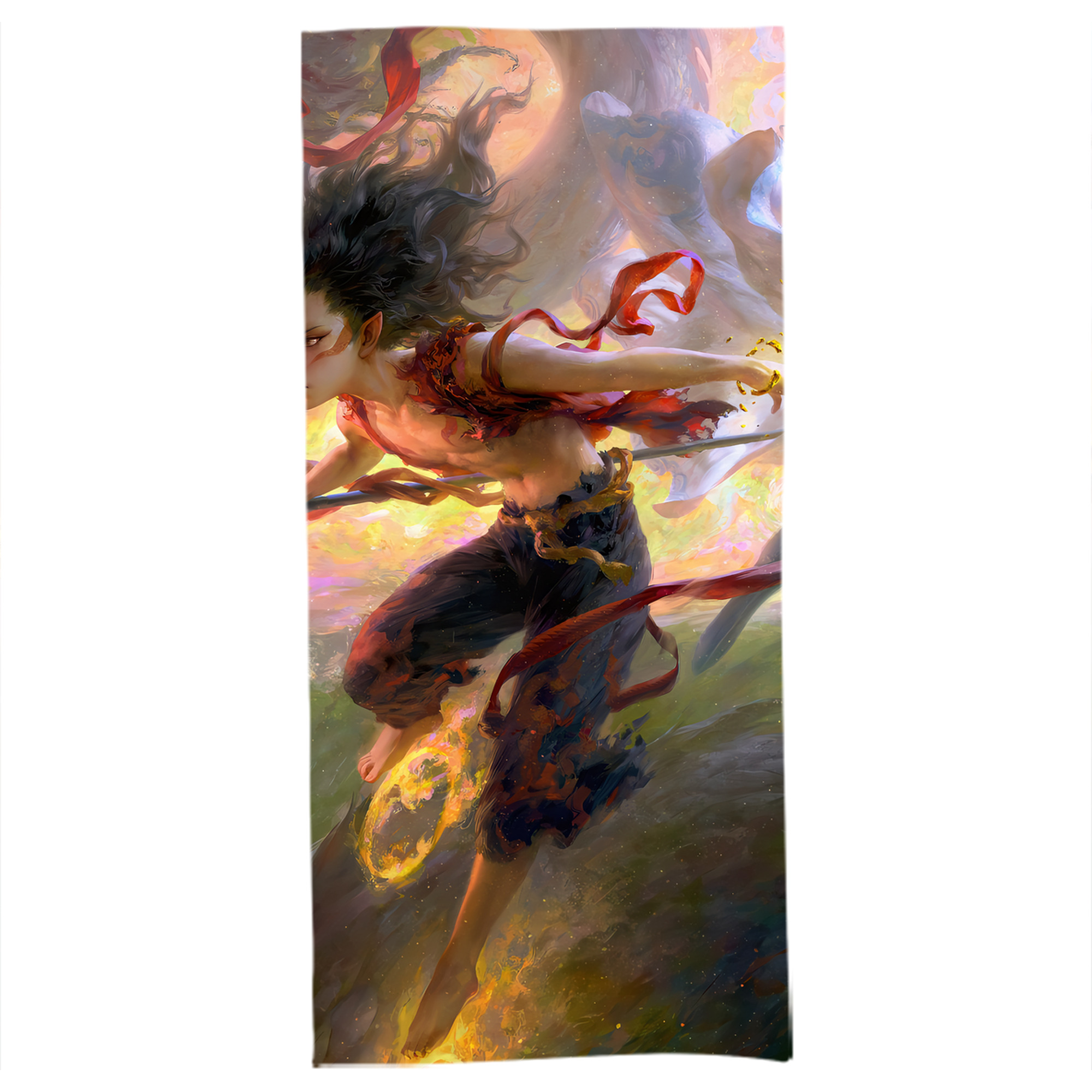 （画像用） Ne Zha 2 ナタ 魔童の大暴れ 大判バスタオル 70×140cm 吸水速乾 柔らかい肌触り