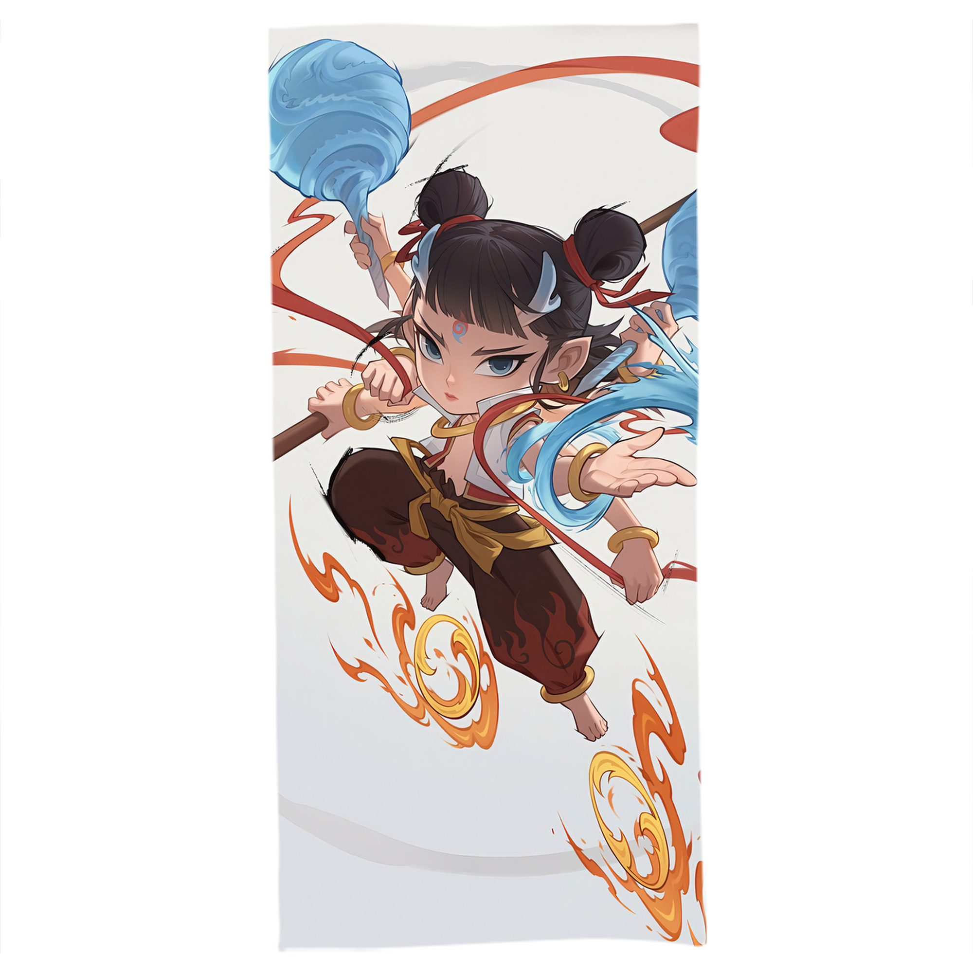（画像用） Ne Zha 2 ナタ 魔童の大暴れ 大判バスタオル 70×140cm 吸水速乾 柔らかい肌触り