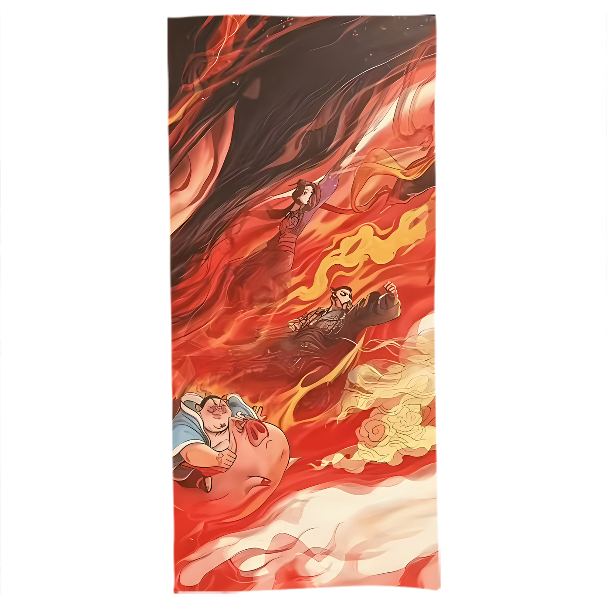 （画像用） Ne Zha 2 ナタ 魔童の大暴れ 大判バスタオル 70×140cm 吸水速乾 柔らかい肌触り