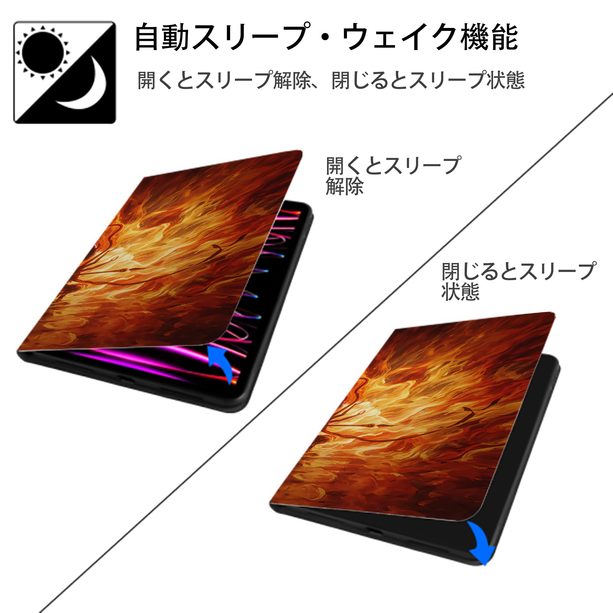 Ne Zha 2 ナタ 魔童の大暴れ IPad ケース ブック型 PUレザー TPU 耐衝撃 軽量 薄型 ペン収納なし 全面保護 IPad 各モデル対応