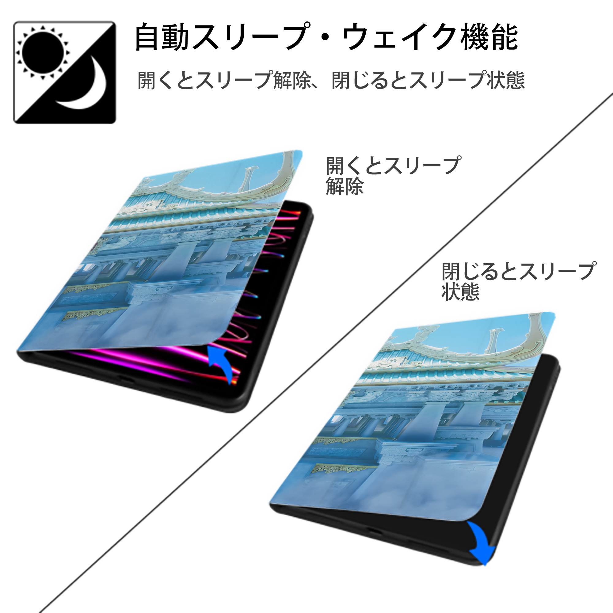 Ne Zha 2 ナタ 魔童の大暴れ IPad ケース ブック型 PUレザー TPU 耐衝撃 軽量 薄型 ペン収納なし 全面保護 IPad 各モデル対応