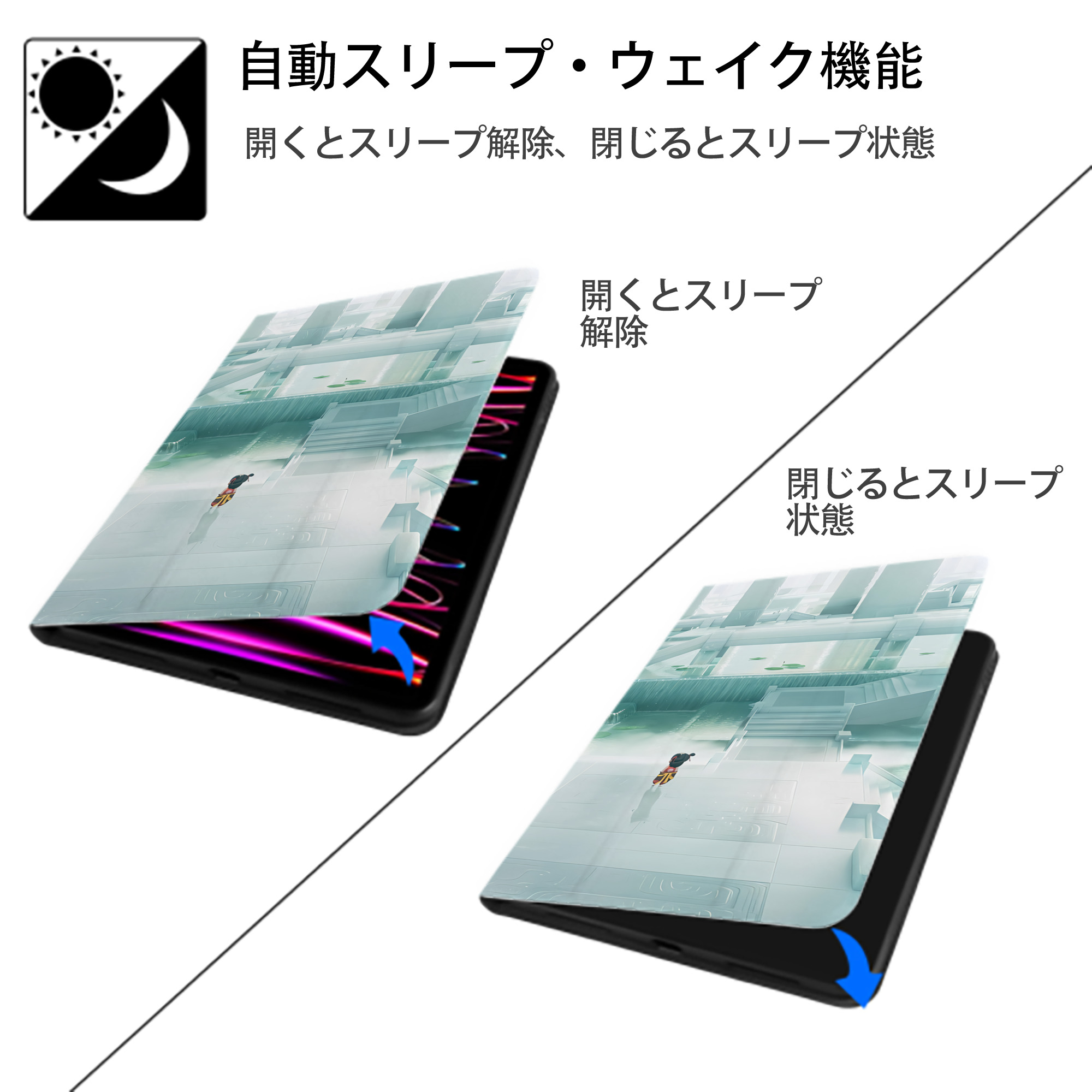Ne Zha 2 ナタ 魔童の大暴れ IPad ケース ブック型 PUレザー TPU 耐衝撃 軽量 薄型 ペン収納なし 全面保護 IPad 各モデル対応