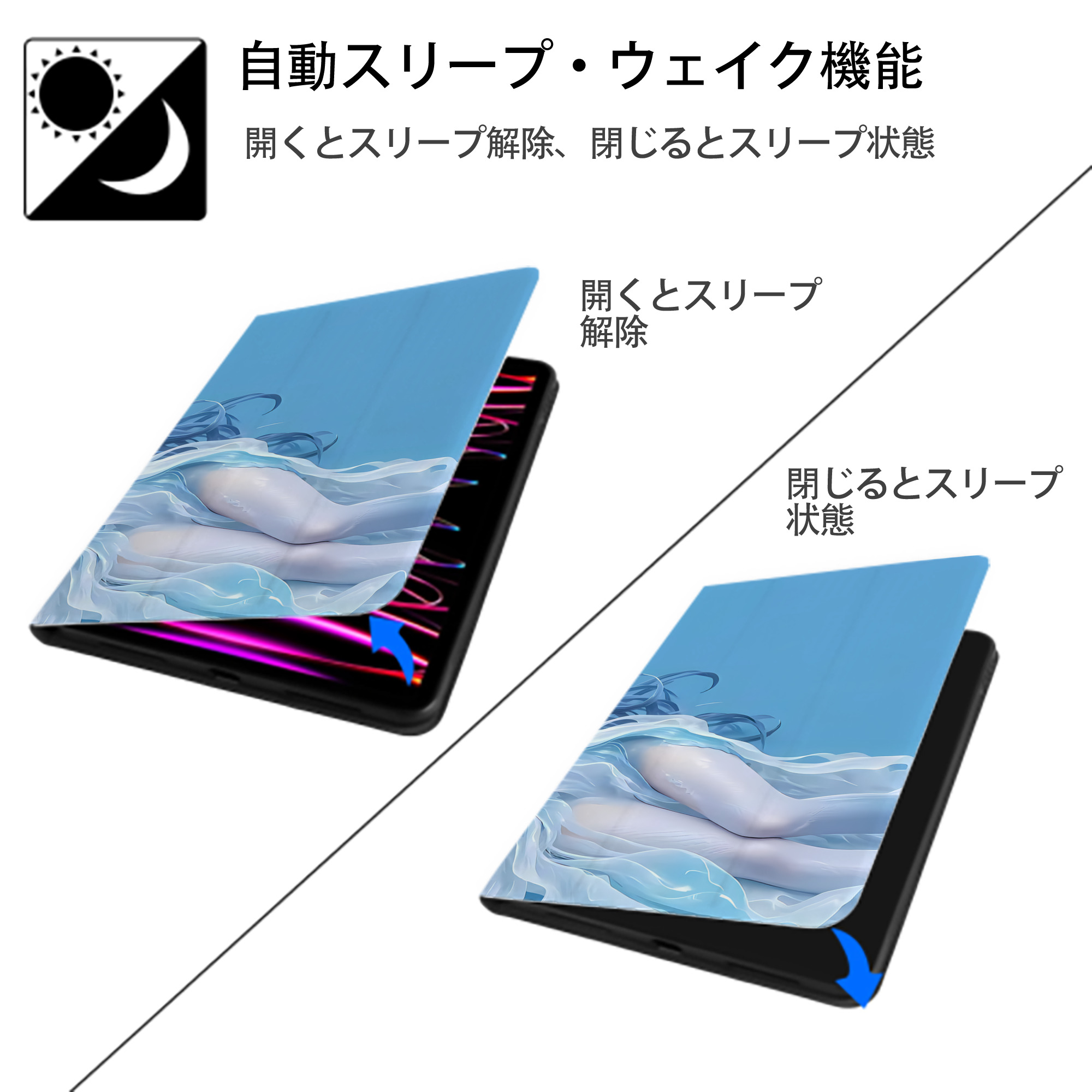 Ne Zha 2 ナタ 魔童の大暴れ IPad ケース ブック型 PUレザー TPU 耐衝撃 軽量 薄型 ペン収納なし 全面保護 IPad 各モデル対応