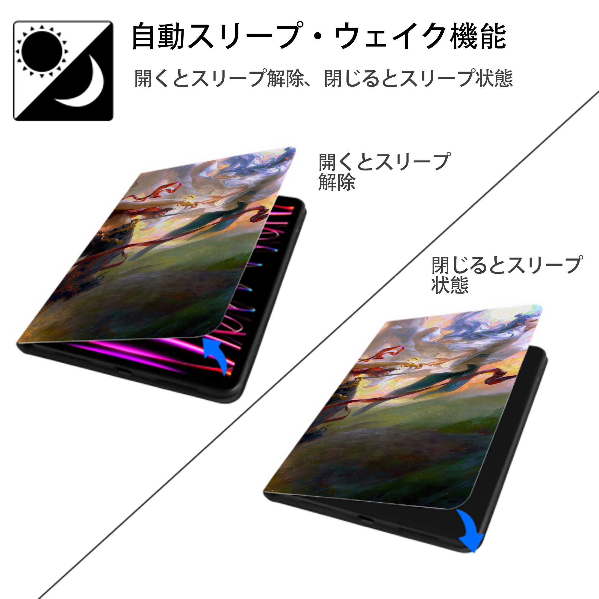 Ne Zha 2 ナタ 魔童の大暴れ IPadケース ペンホルダー付き ブックスタイルデザイン