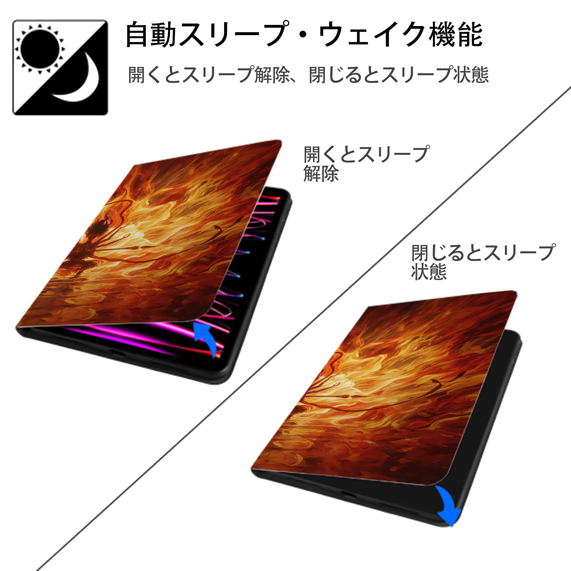 Ne Zha 2 ナタ 魔童の大暴れ IPadケース ペンホルダー付き ブックスタイルデザイン