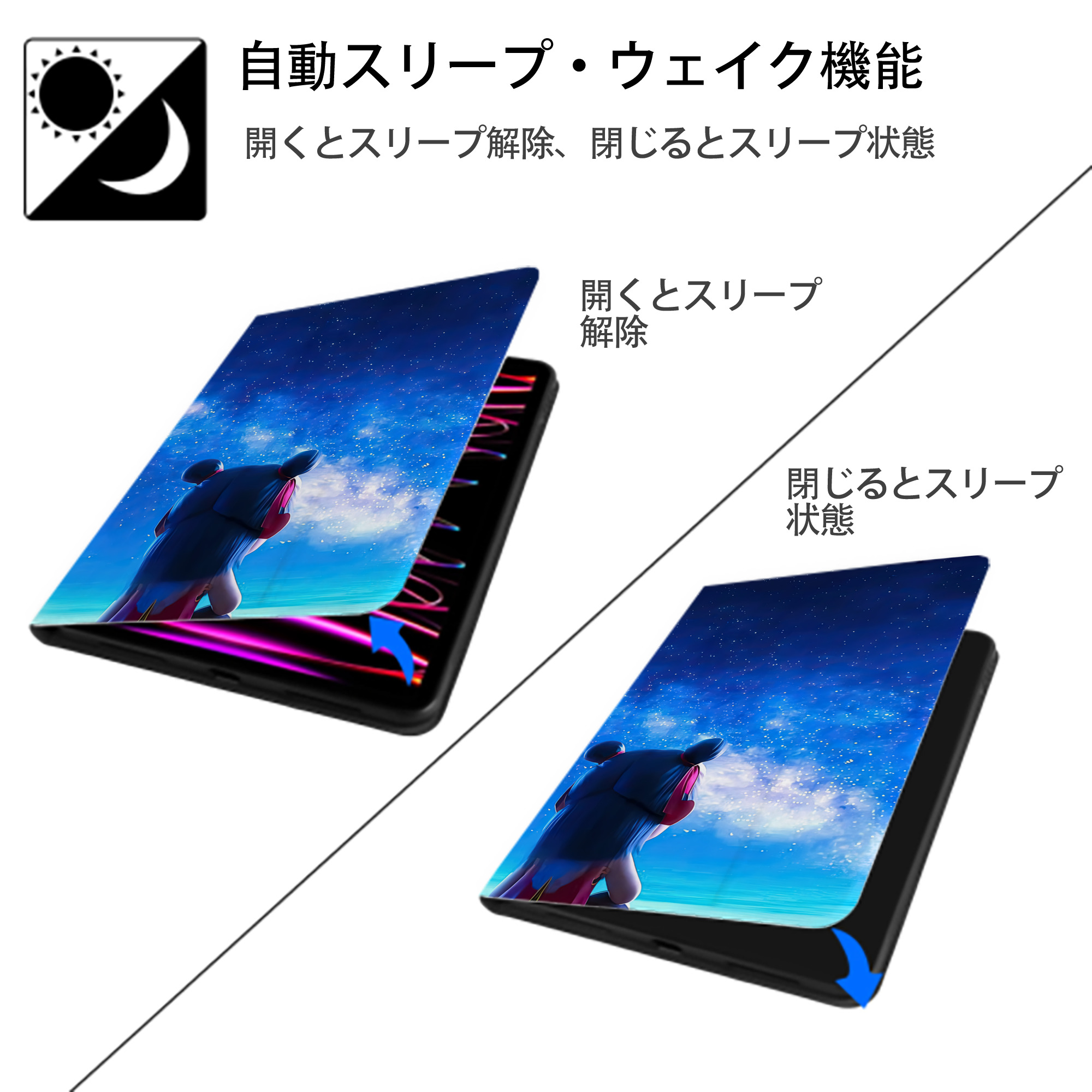 Ne Zha 2 ナタ 魔童の大暴れ IPadケース ペンホルダー付き ブックスタイルデザイン