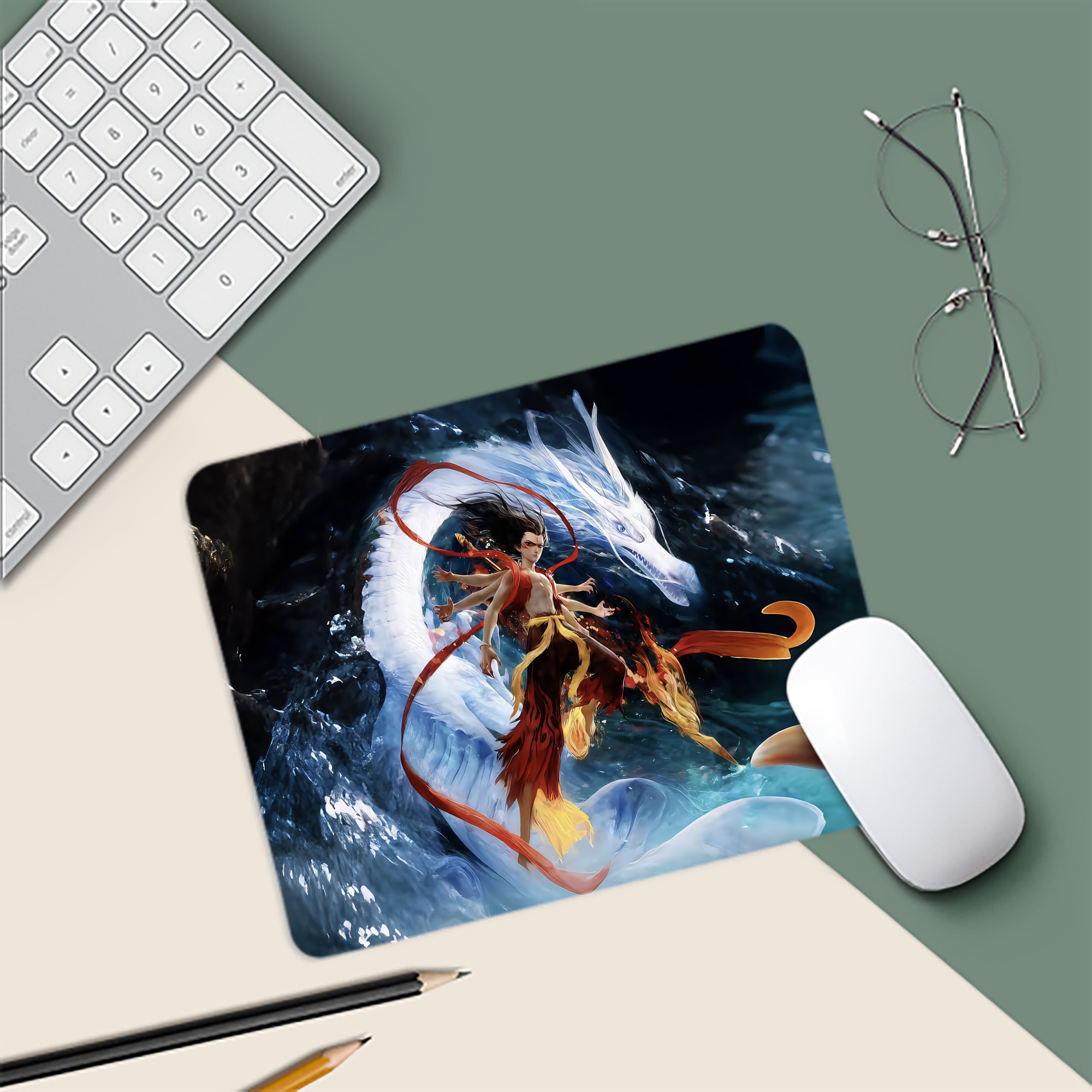 Ne Zha 2 ナタ 魔童の大暴れ マウスパッド ステッチ加工 ラバー素材 防水 滑り止め 超薄型 ゲーミング/オフィス対応