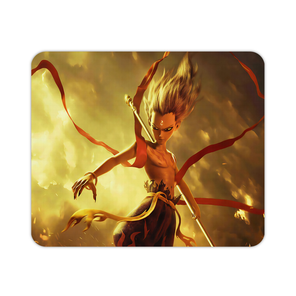 （画像用） Ne Zha 2 ナタ 魔童の大暴れ マウスパッド ステッチ加工 ラバー素材 防水 滑り止め 超薄型 ゲーミング/オフィス対応