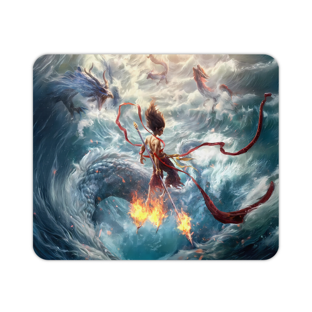 （画像用） Ne Zha 2 ナタ 魔童の大暴れ マウスパッド ステッチ加工 ラバー素材 防水 滑り止め 超薄型 ゲーミング/オフィス対応