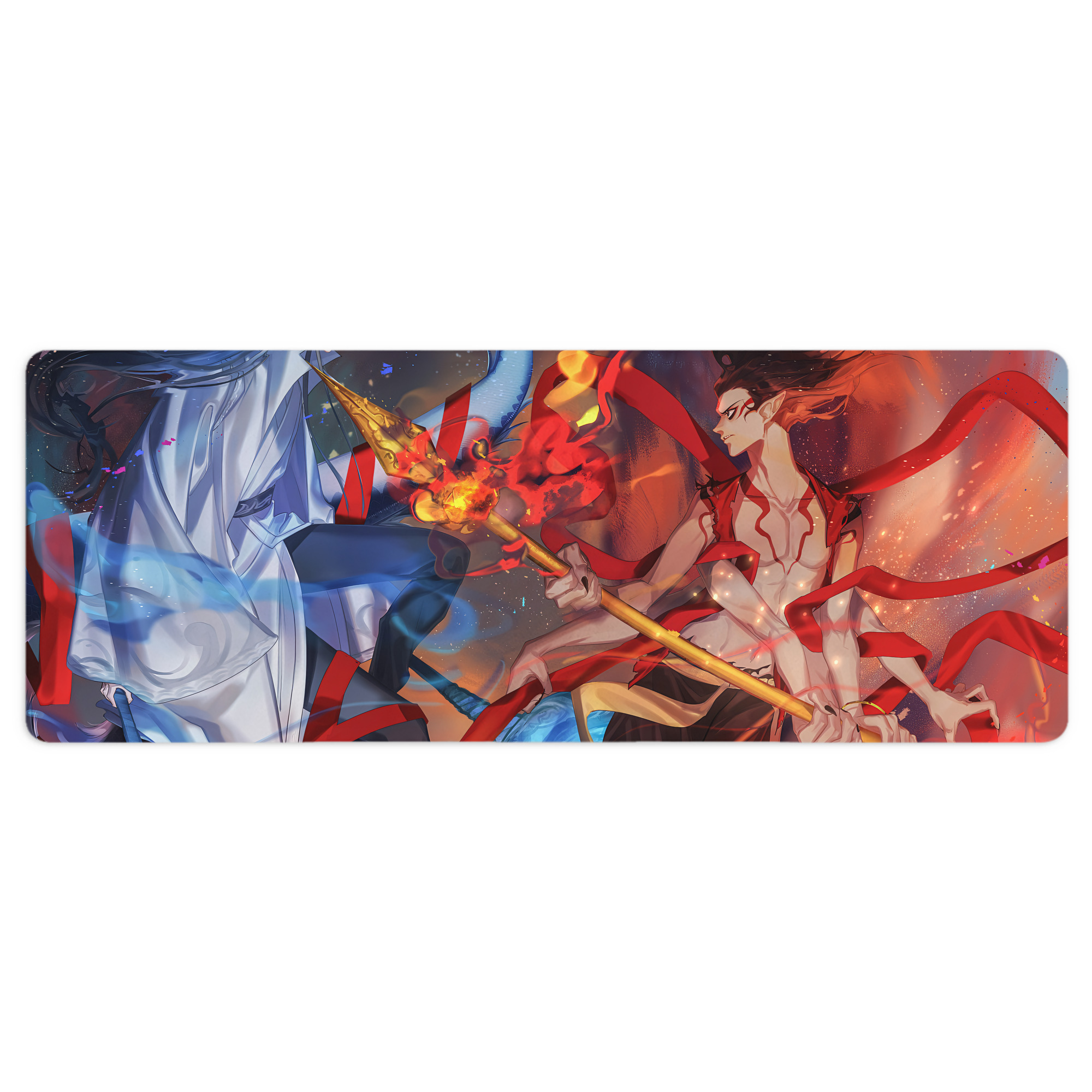 （画像用） Ne Zha 2 ナタ 魔童の大暴れ ステッチ加工 大判デスクマット／滑り止めマウスパッド