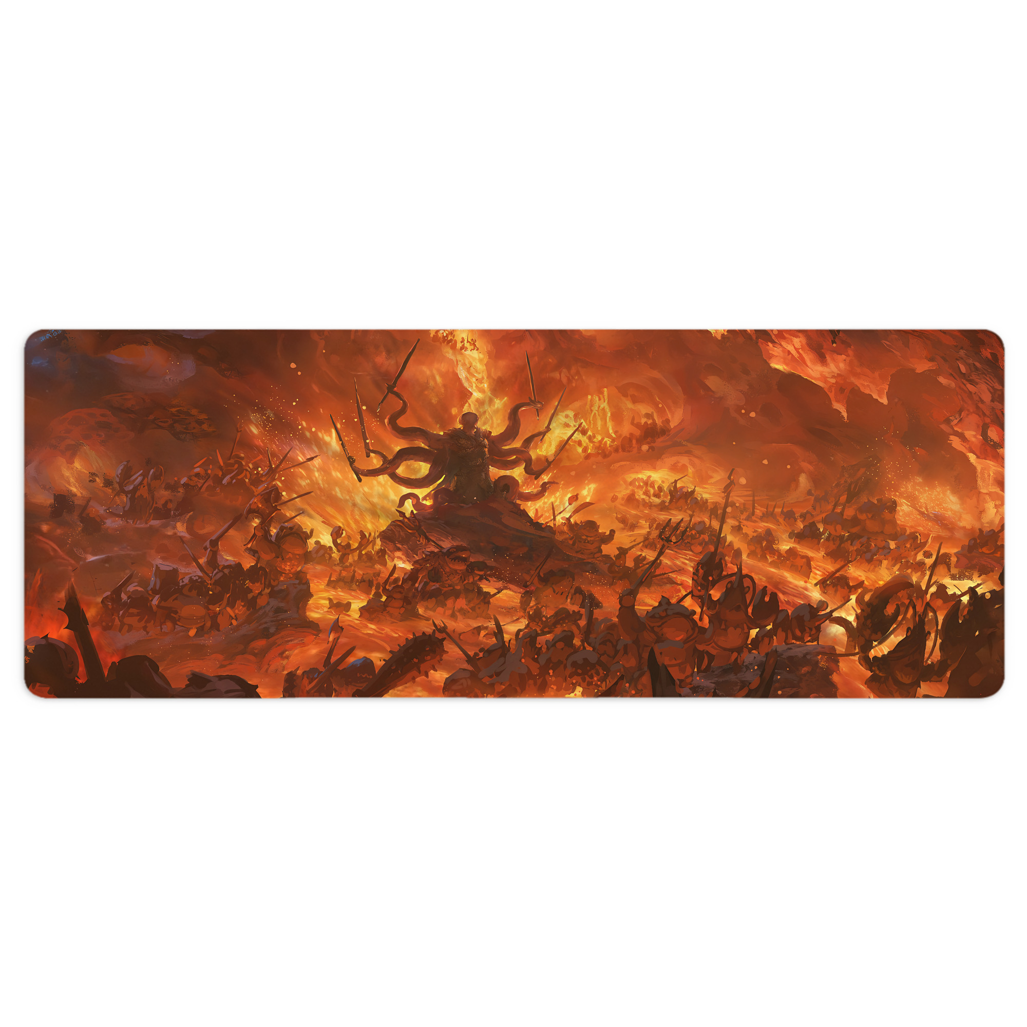 （画像用） Ne Zha 2 ナタ 魔童の大暴れ ステッチ加工 大判デスクマット／滑り止めマウスパッド