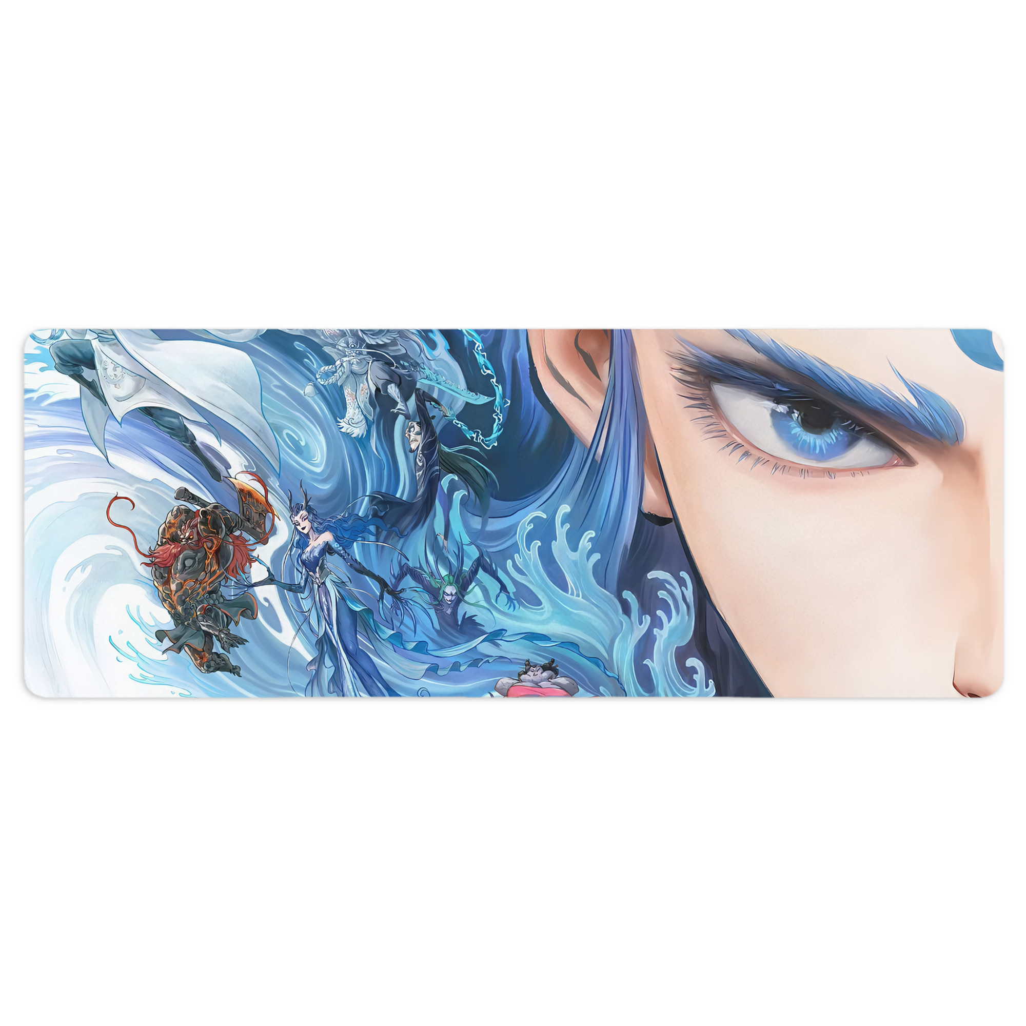 （画像用） Ne Zha 2 ナタ 魔童の大暴れ ステッチ加工 大判デスクマット／滑り止めマウスパッド