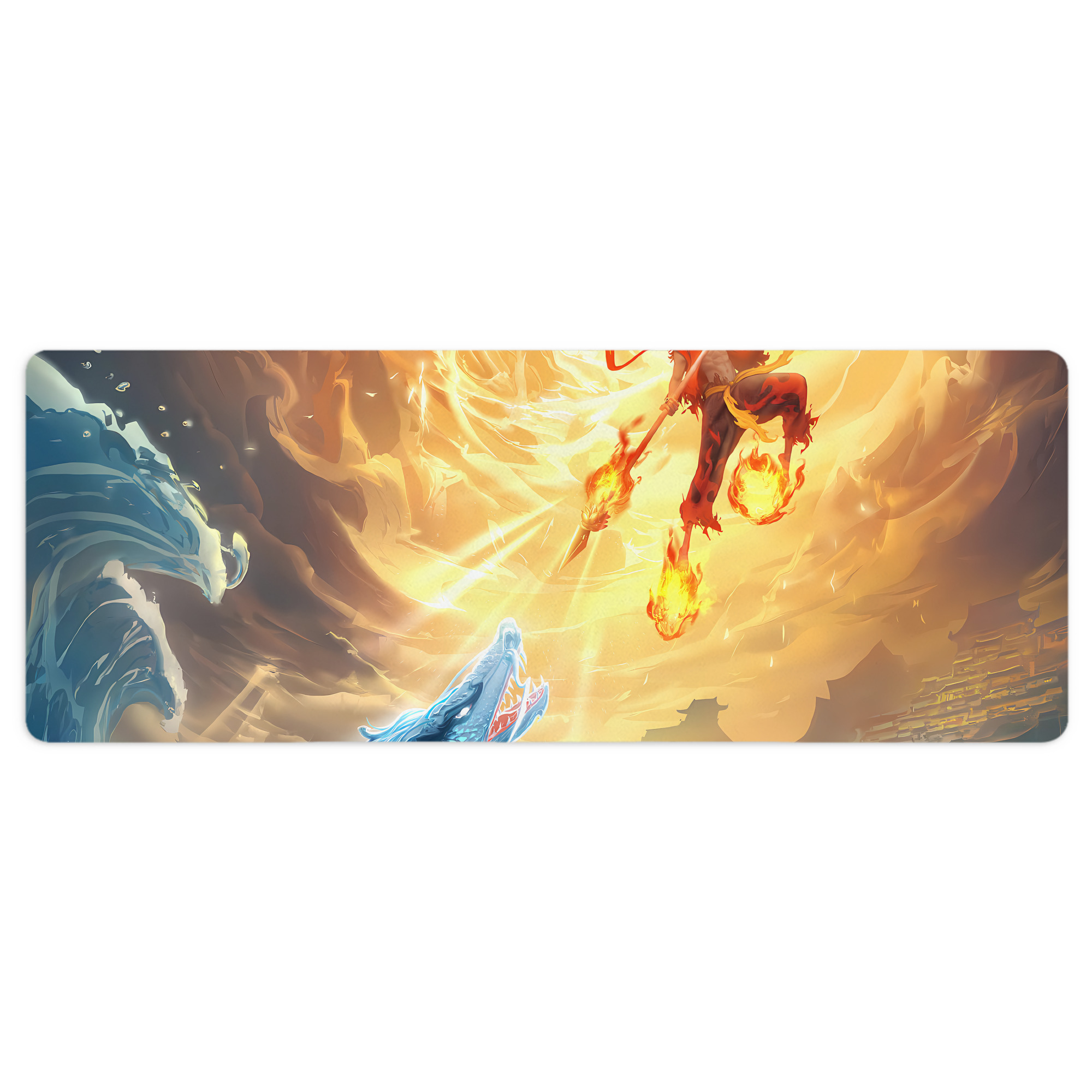 （画像用） Ne Zha 2 ナタ 魔童の大暴れ ステッチ加工 大判デスクマット／滑り止めマウスパッド