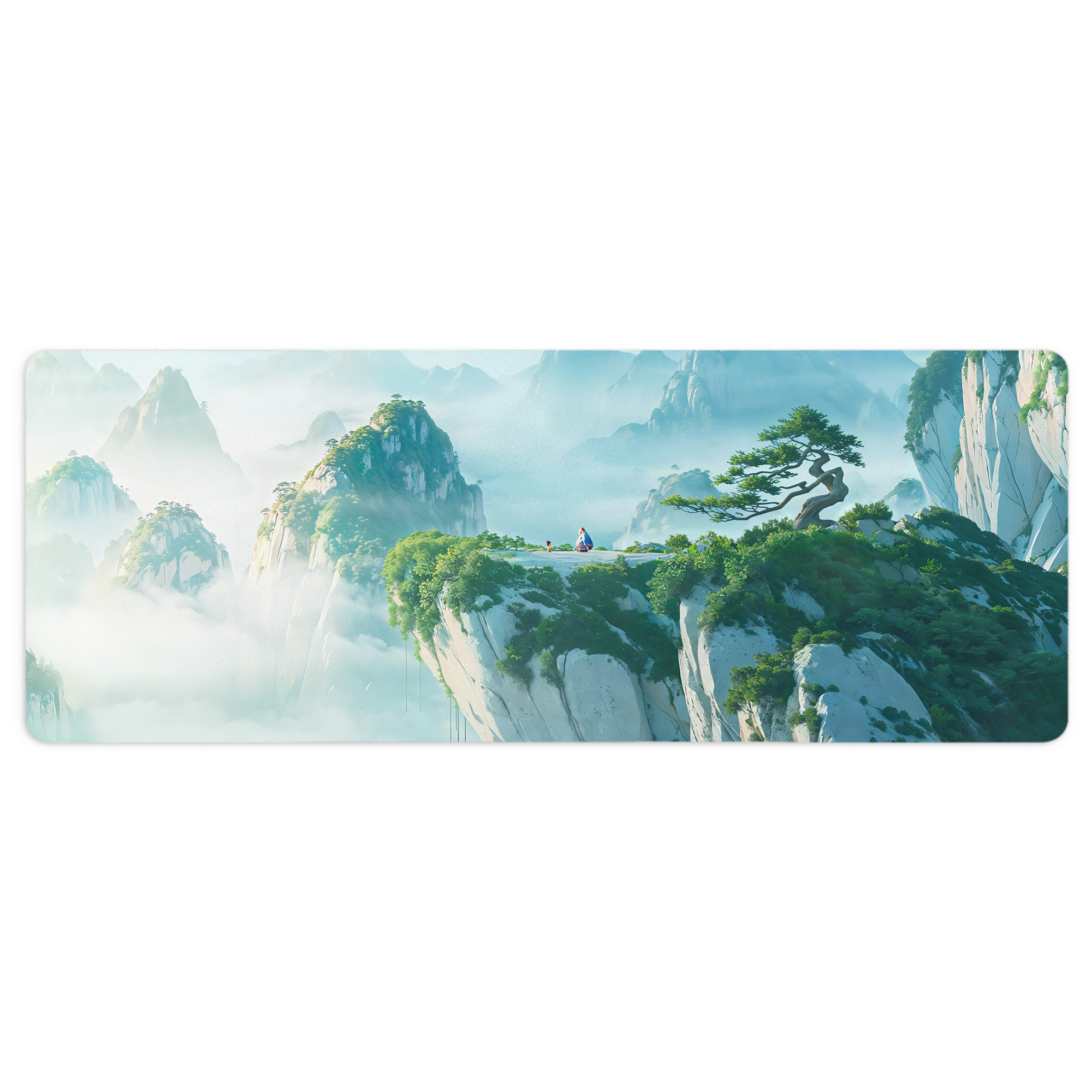 （画像用） Ne Zha 2 ナタ 魔童の大暴れ ステッチ加工 大判デスクマット／滑り止めマウスパッド