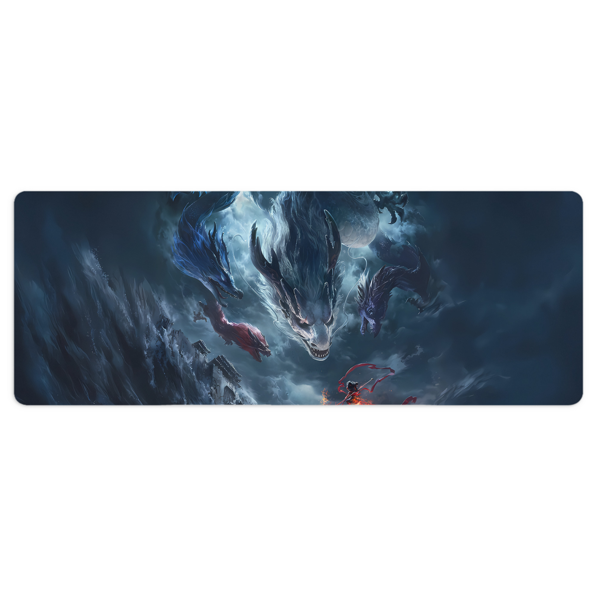 （画像用） Ne Zha 2 ナタ 魔童の大暴れ ステッチ加工 大判デスクマット／滑り止めマウスパッド