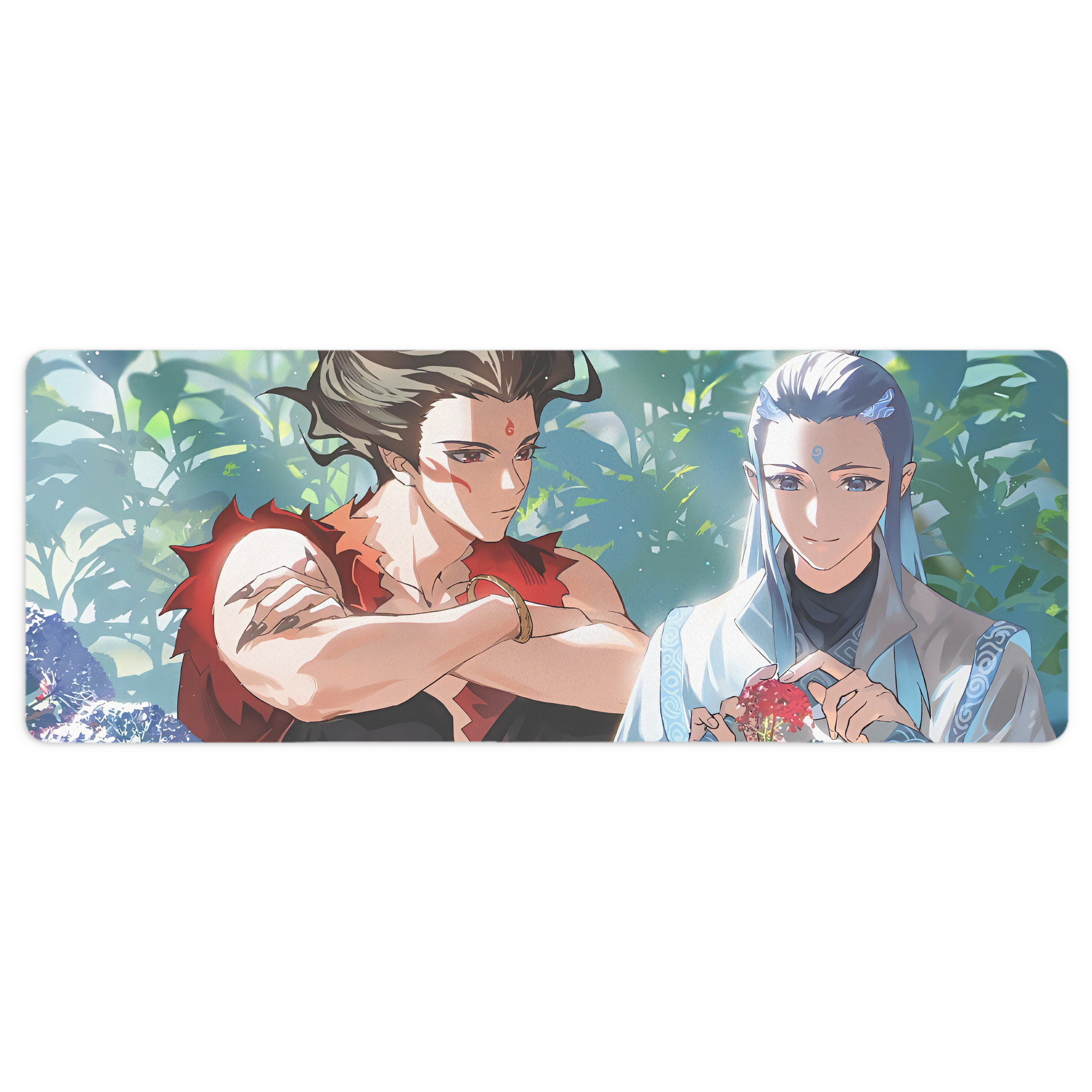 （画像用） Ne Zha 2 ナタ 魔童の大暴れ ステッチ加工 大判デスクマット／滑り止めマウスパッド