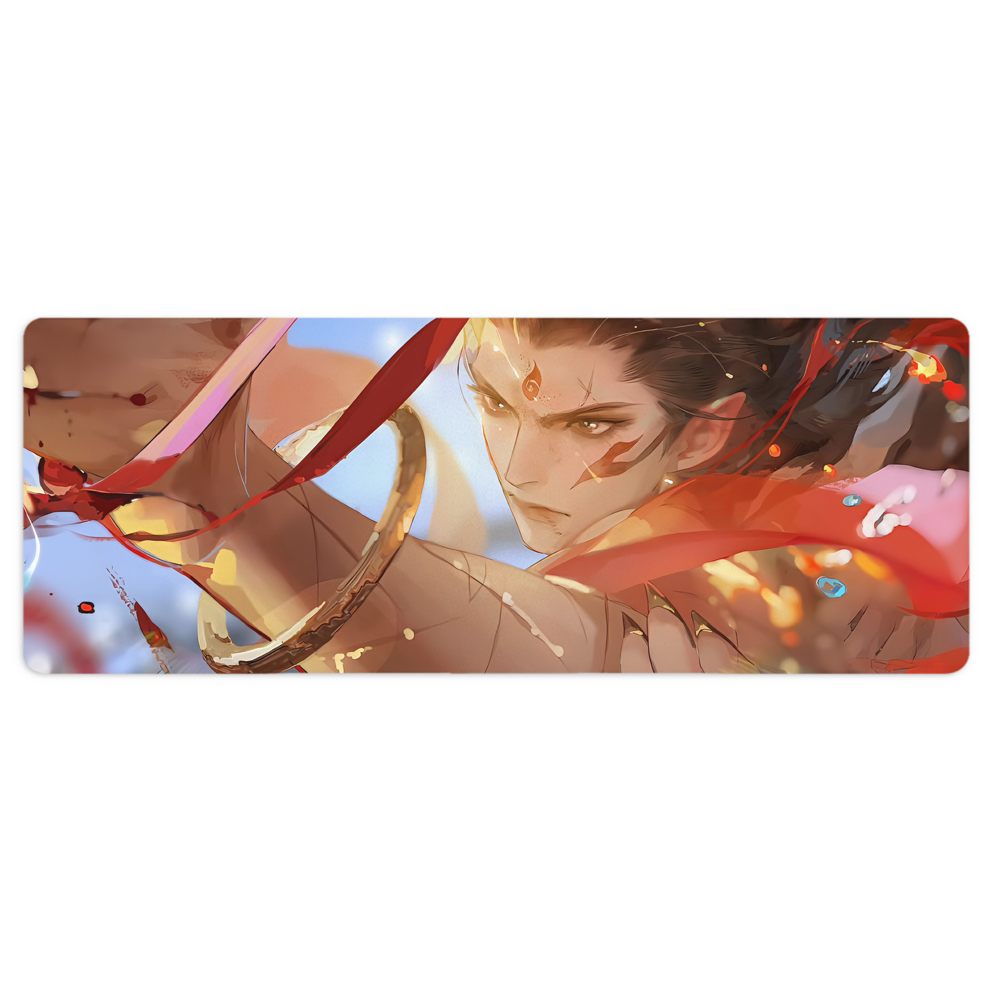 （画像用） Ne Zha 2 ナタ 魔童の大暴れ ステッチ加工 大判デスクマット／滑り止めマウスパッド