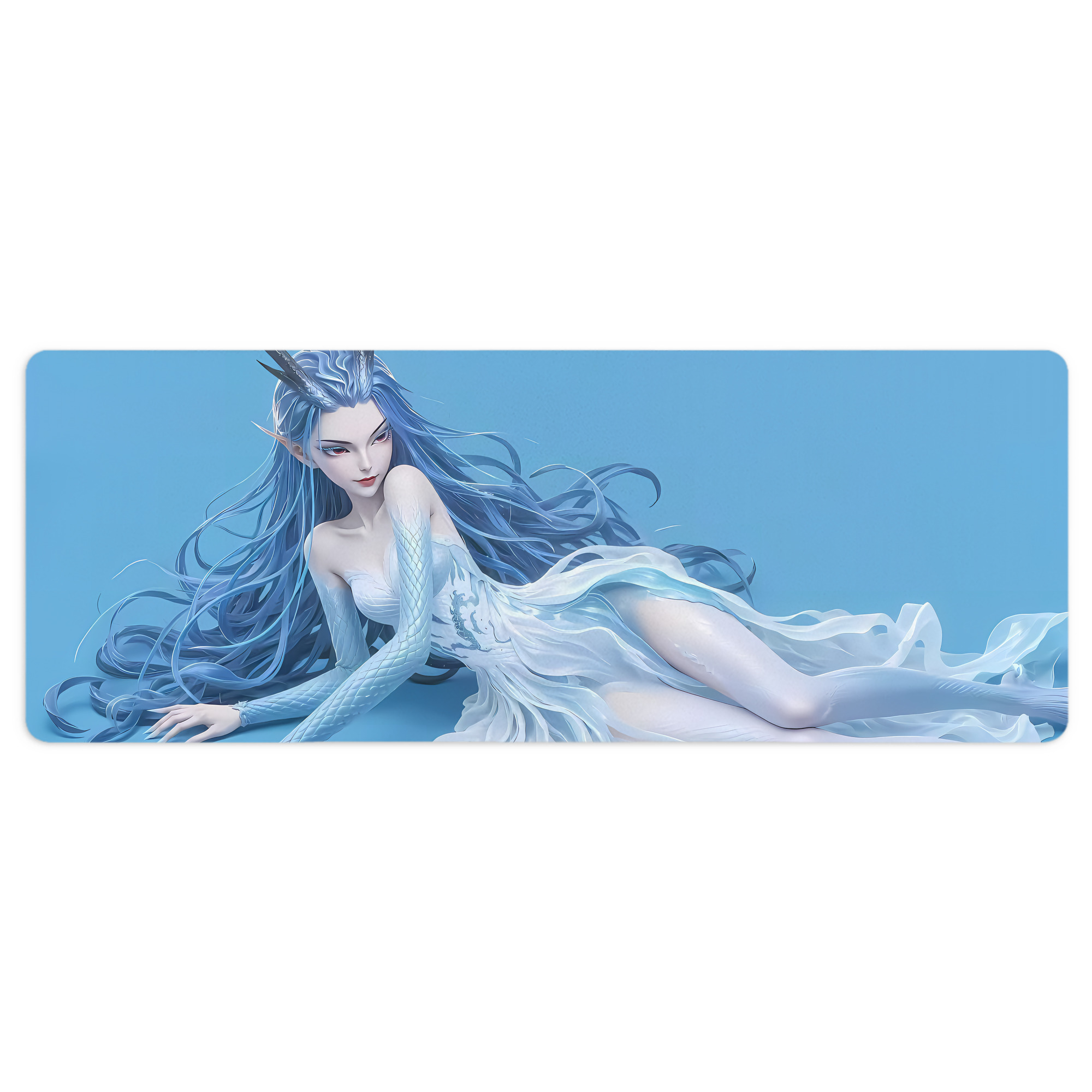 （画像用） Ne Zha 2 ナタ 魔童の大暴れ ステッチ加工 大判デスクマット／滑り止めマウスパッド