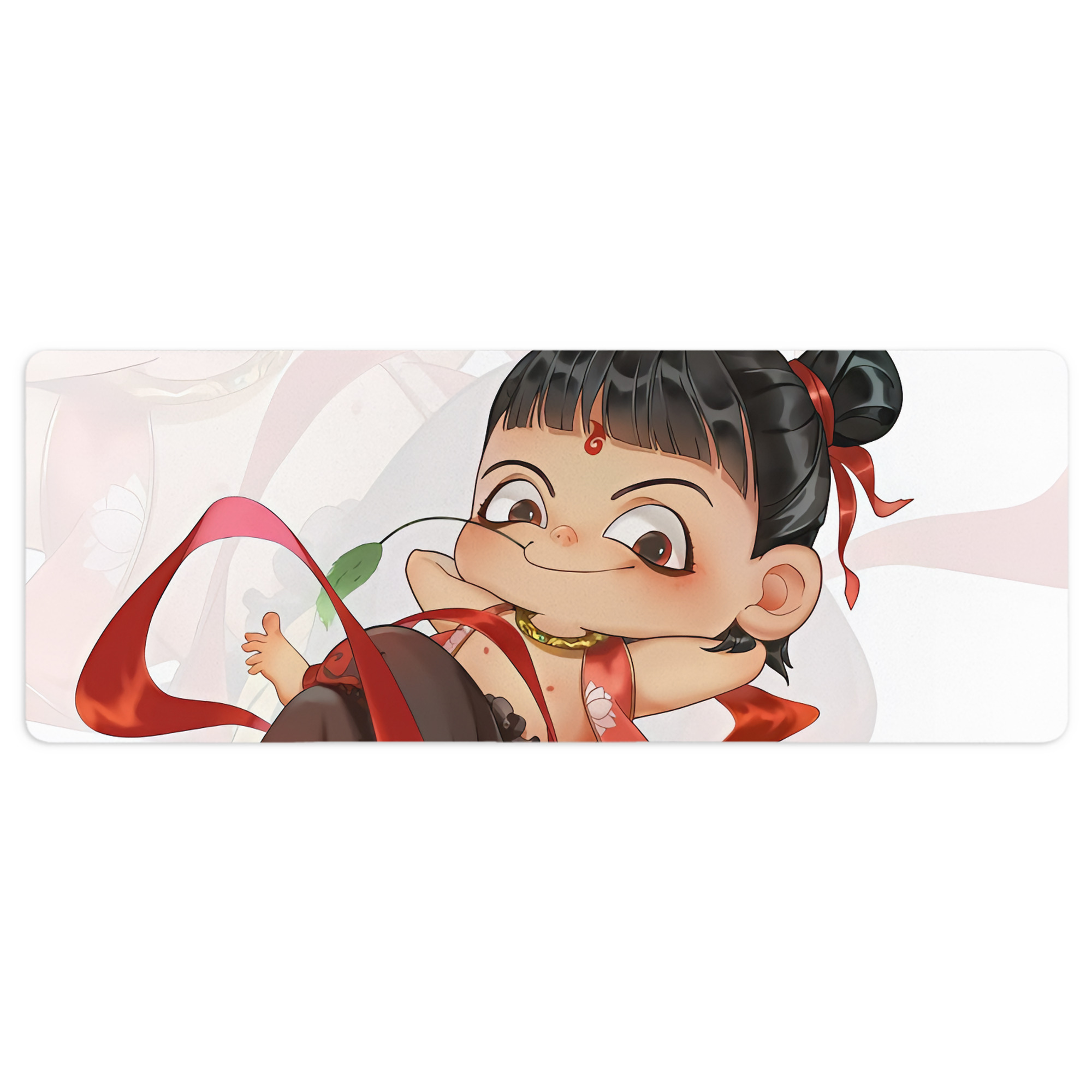 （画像用） Ne Zha 2 ナタ 魔童の大暴れ ステッチ加工 大判デスクマット／滑り止めマウスパッド