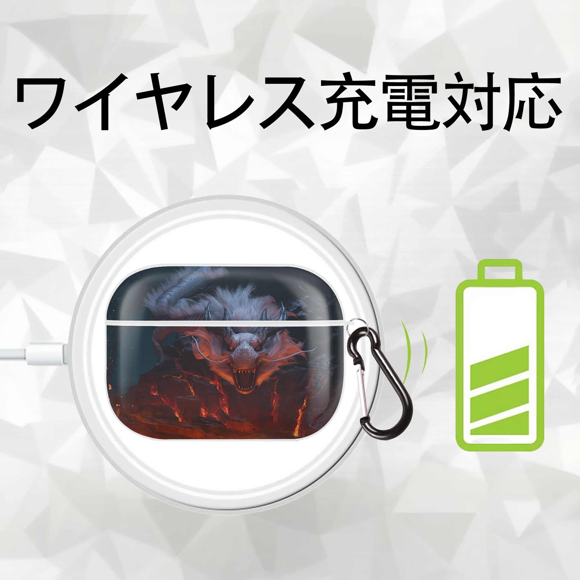 Ne Zha 2 ナタ 魔童の大暴れ 【AirPods Pro用】ハードシェル保護ケース 耐衝撃・防指紋・カラビナ付き商品仕様