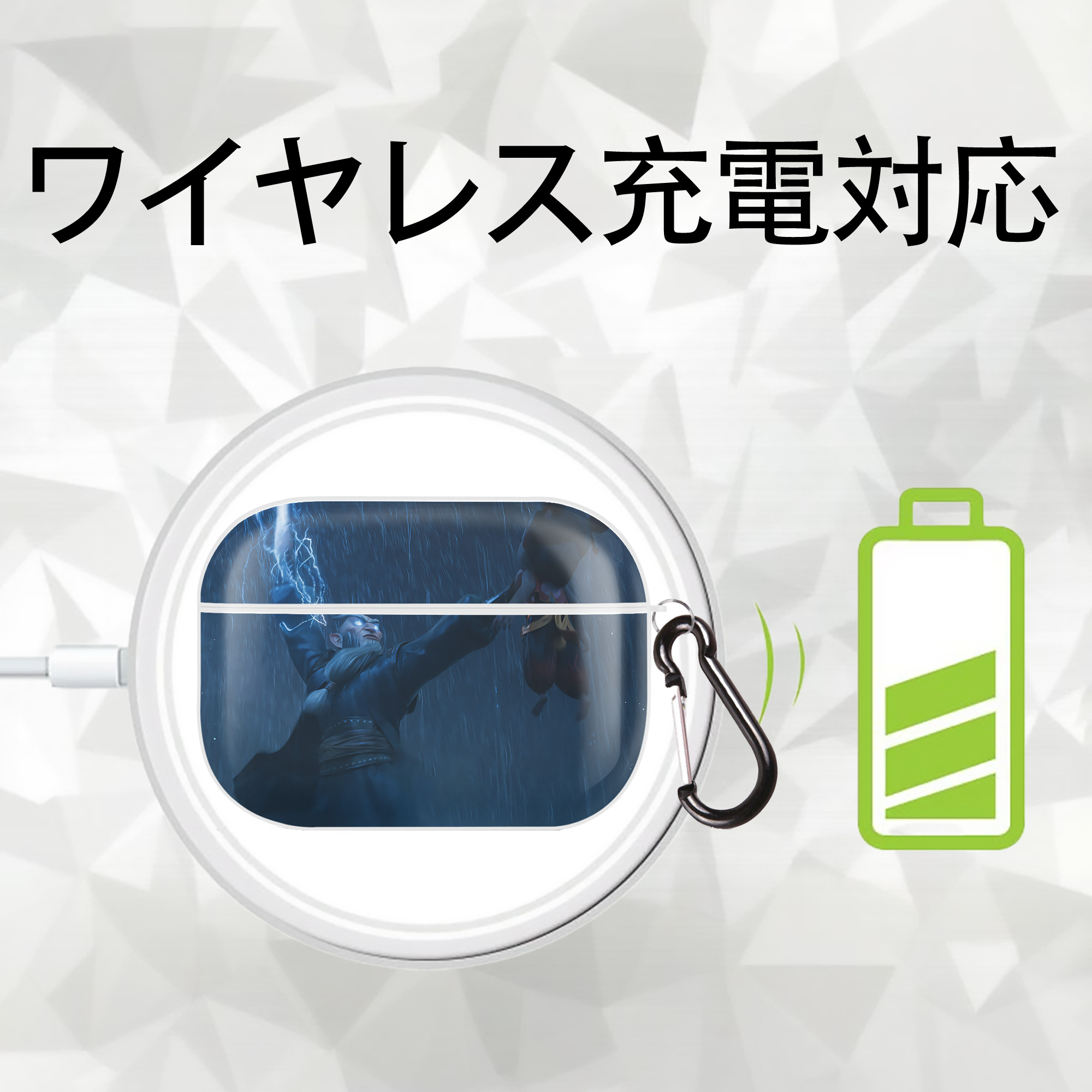 Ne Zha 2 ナタ 魔童の大暴れ 【AirPods Pro用】ハードシェル保護ケース 耐衝撃・防指紋・カラビナ付き商品仕様