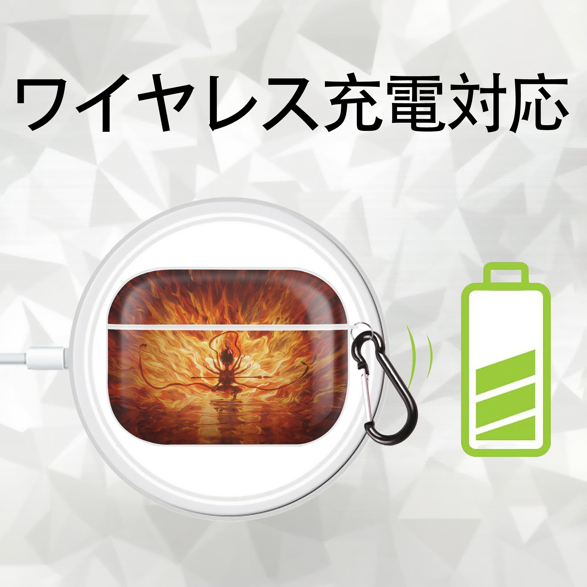 Ne Zha 2 ナタ 魔童の大暴れ 【AirPods Pro用】ハードシェル保護ケース 耐衝撃・防指紋・カラビナ付き商品仕様