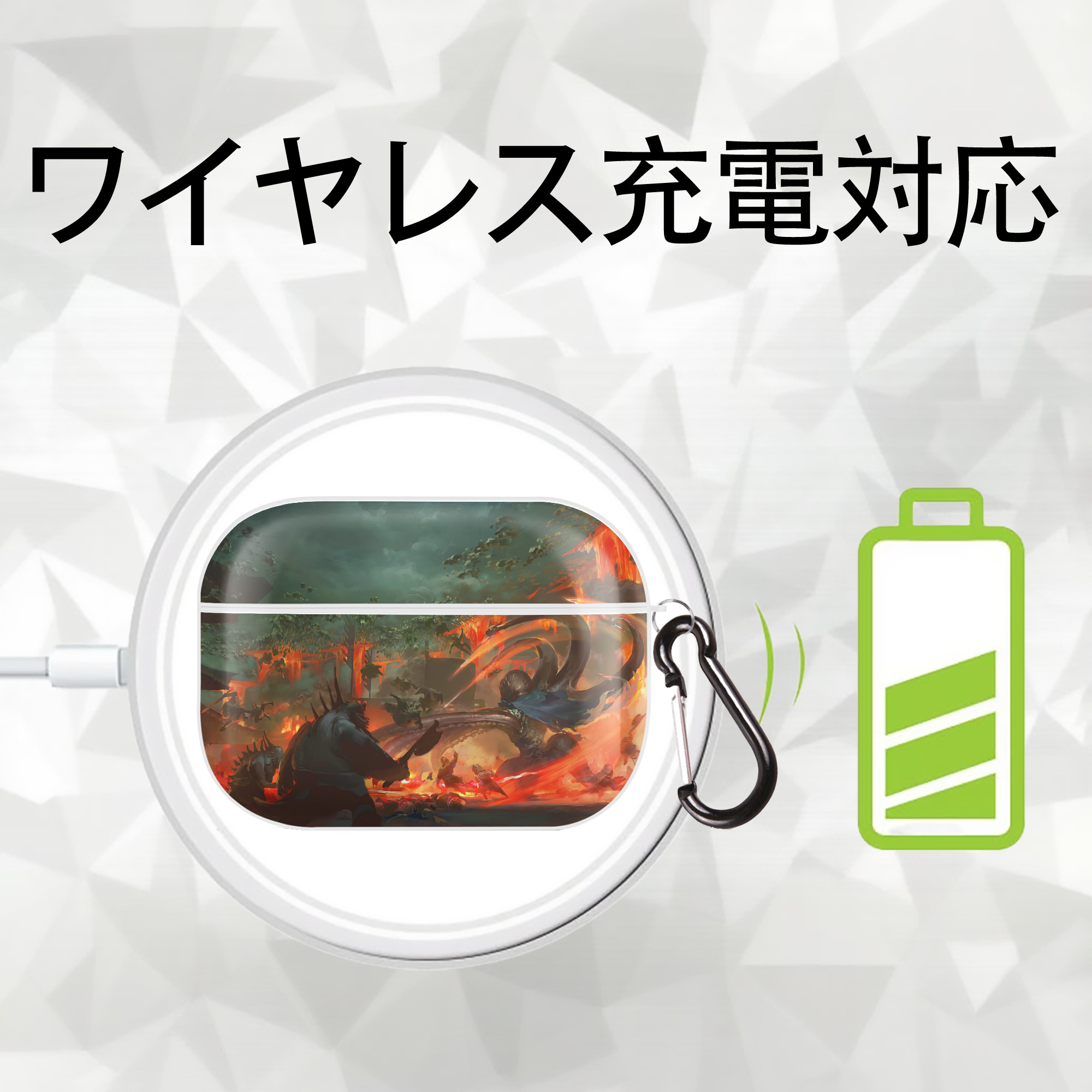 Ne Zha 2 ナタ 魔童の大暴れ 【AirPods Pro用】ハードシェル保護ケース 耐衝撃・防指紋・カラビナ付き商品仕様