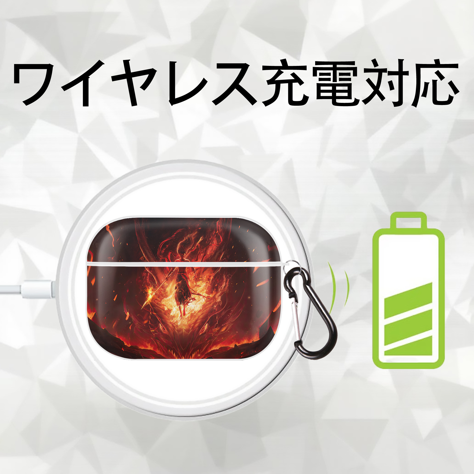 Ne Zha 2 ナタ 魔童の大暴れ 【AirPods Pro用】ハードシェル保護ケース 耐衝撃・防指紋・カラビナ付き商品仕様