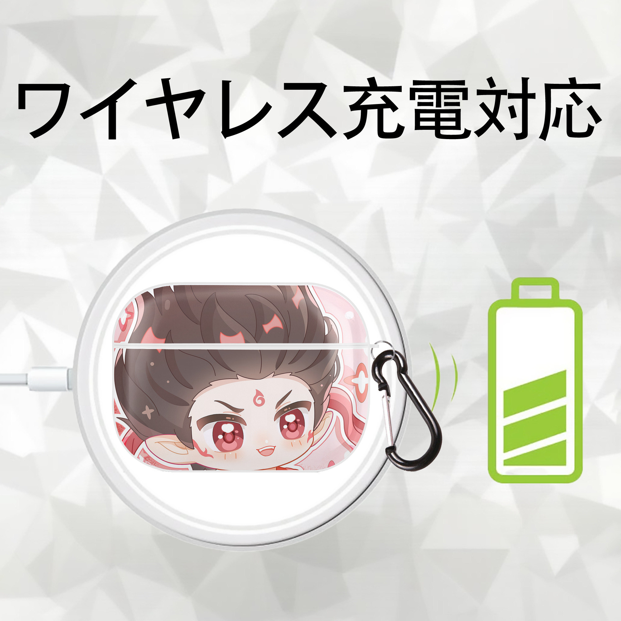 Ne Zha 2 ナタ 魔童の大暴れ 【AirPods Pro用】ハードシェル保護ケース 耐衝撃・防指紋・カラビナ付き商品仕様
