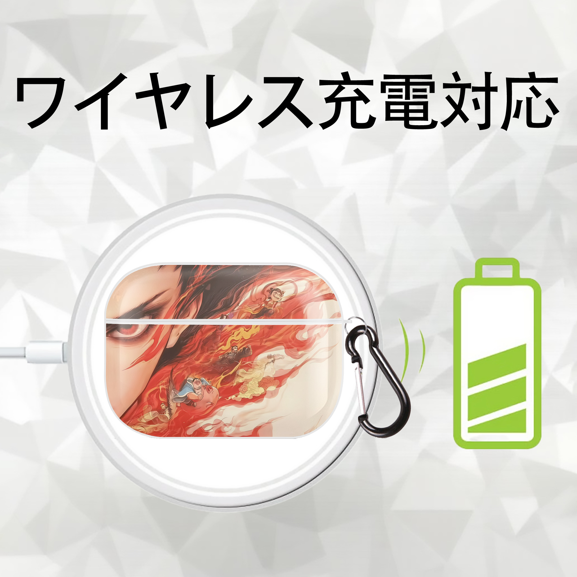 Ne Zha 2 ナタ 魔童の大暴れ 【AirPods Pro用】ハードシェル保護ケース 耐衝撃・防指紋・カラビナ付き商品仕様