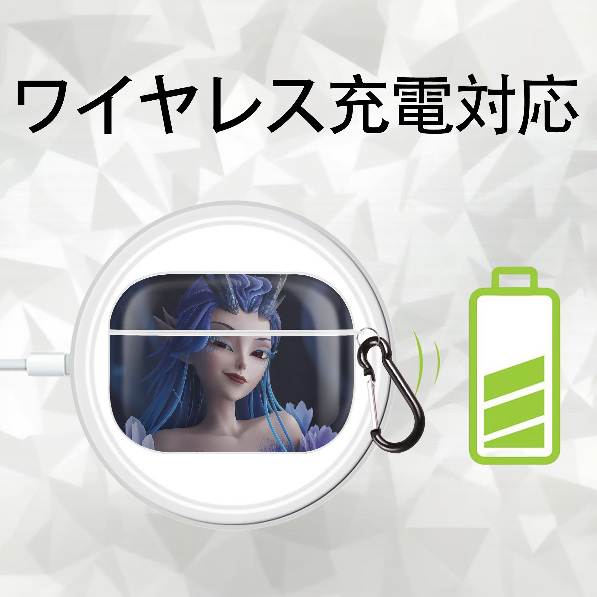 Ne Zha 2 ナタ 魔童の大暴れ 【AirPods Pro用】ハードシェル保護ケース 耐衝撃・防指紋・カラビナ付き商品仕様