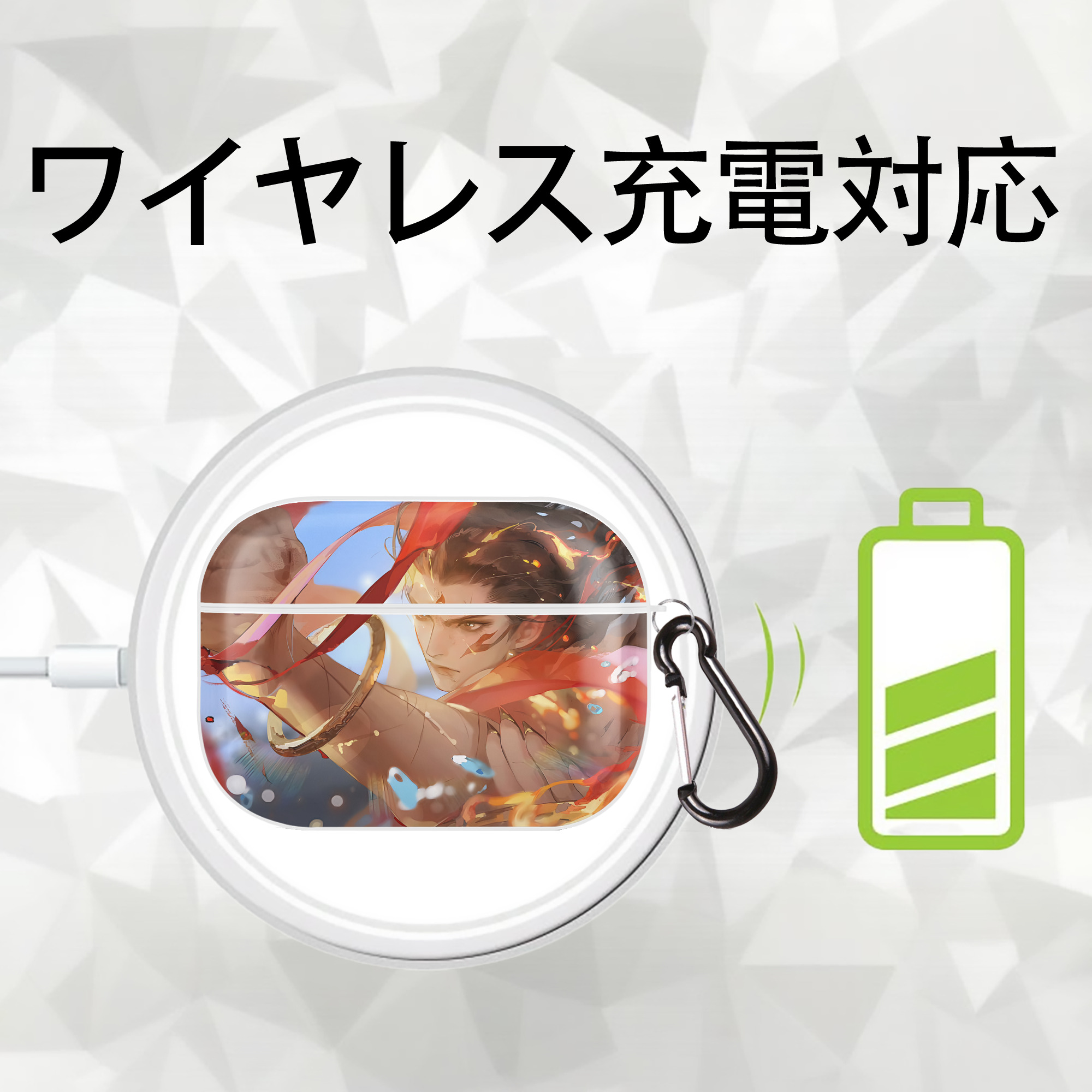 Ne Zha 2 ナタ 魔童の大暴れ 【AirPods Pro用】ハードシェル保護ケース 耐衝撃・防指紋・カラビナ付き商品仕様