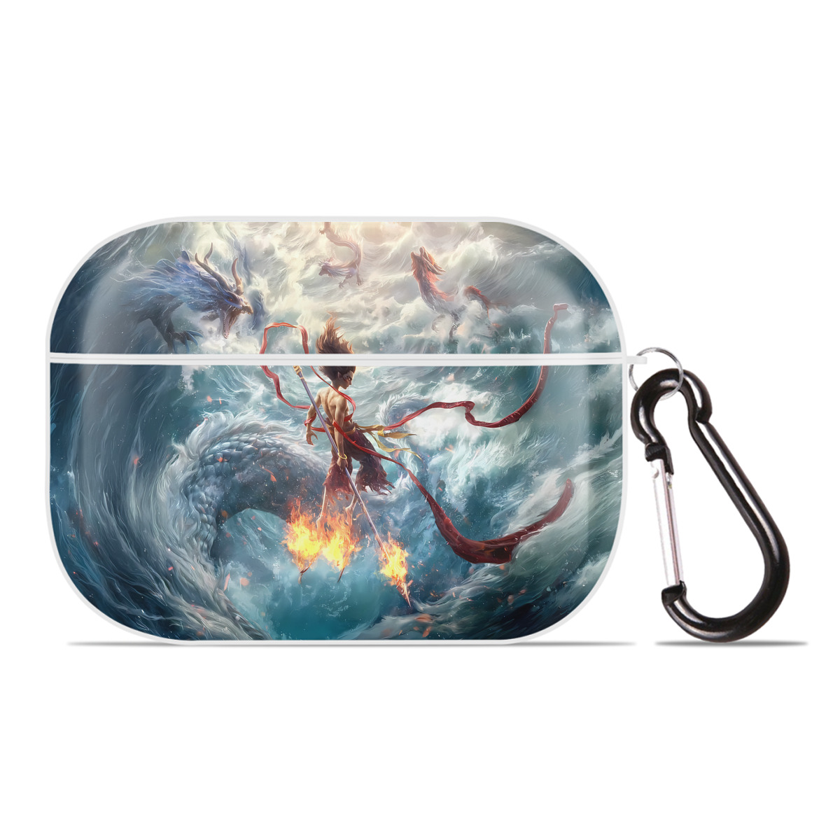 （画像用） Ne Zha 2 ナタ 魔童の大暴れ 【AirPods Pro用】ハードシェル保護ケース 耐衝撃・防指紋・カラビナ付き商品仕様