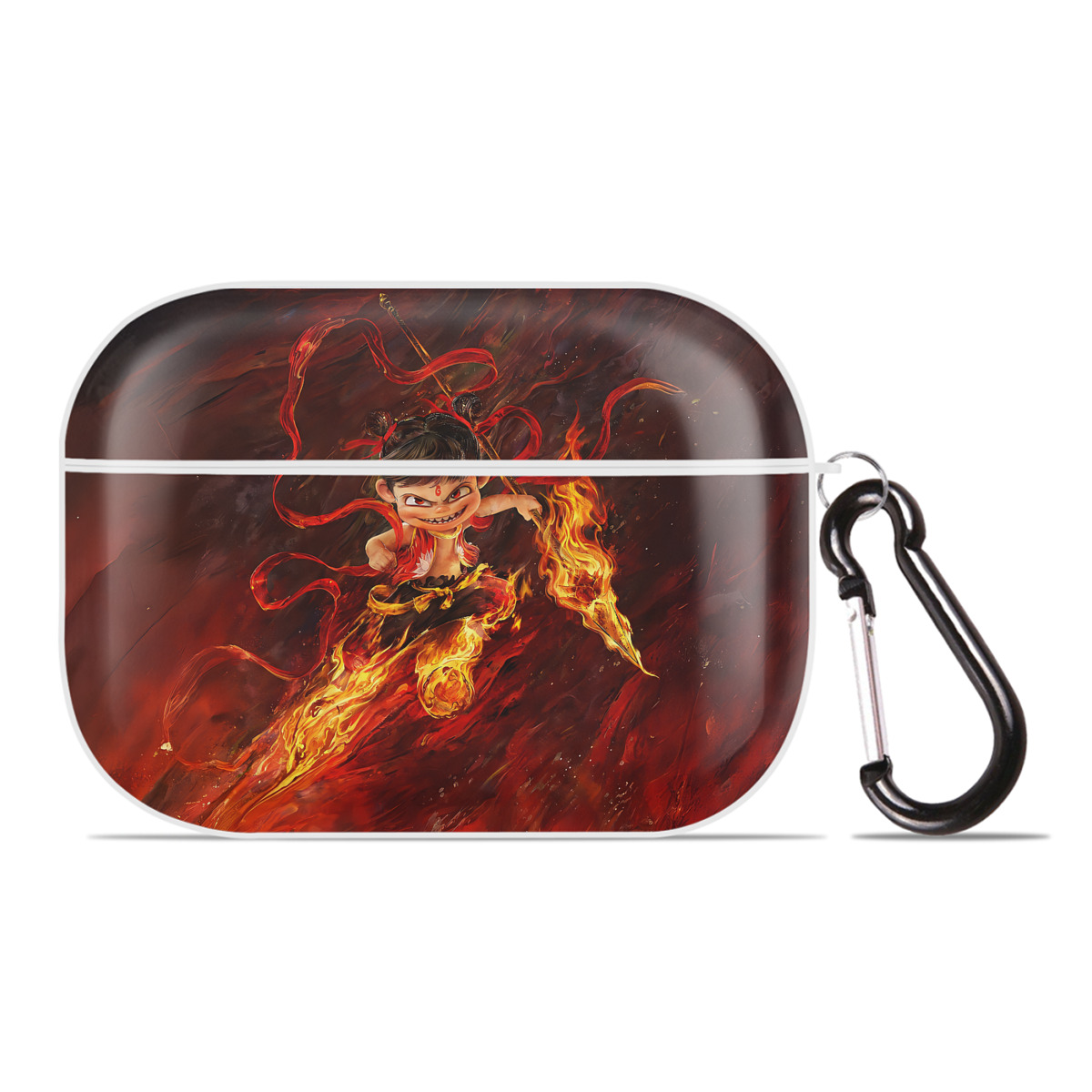 （画像用） Ne Zha 2 ナタ 魔童の大暴れ 【AirPods Pro用】ハードシェル保護ケース 耐衝撃・防指紋・カラビナ付き商品仕様
