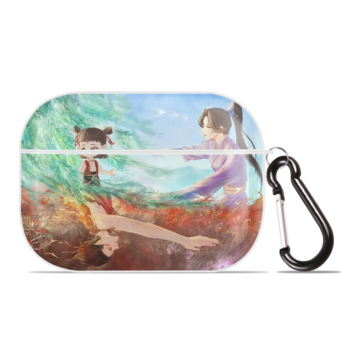 （画像用） Ne Zha 2 ナタ 魔童の大暴れ 【AirPods Pro用】ハードシェル保護ケース 耐衝撃・防指紋・カラビナ付き商品仕様