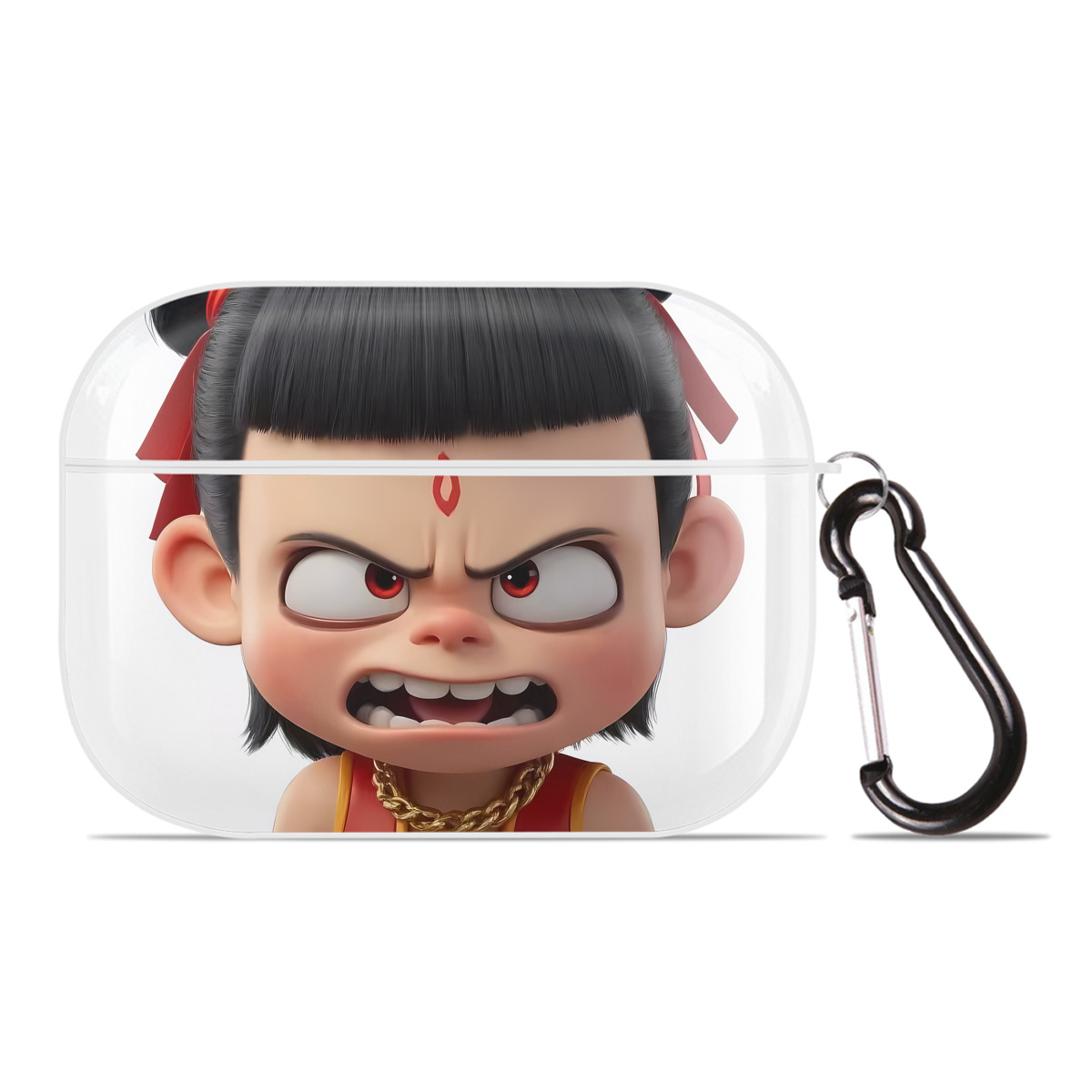（画像用） Ne Zha 2 ナタ 魔童の大暴れ 【AirPods Pro用】ハードシェル保護ケース 耐衝撃・防指紋・カラビナ付き商品仕様