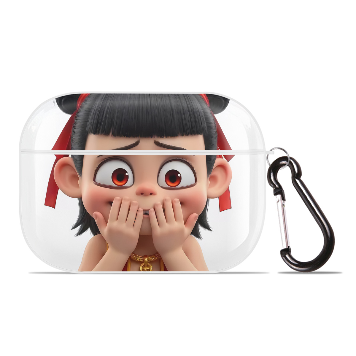 （画像用） Ne Zha 2 ナタ 魔童の大暴れ 【AirPods Pro用】ハードシェル保護ケース 耐衝撃・防指紋・カラビナ付き商品仕様