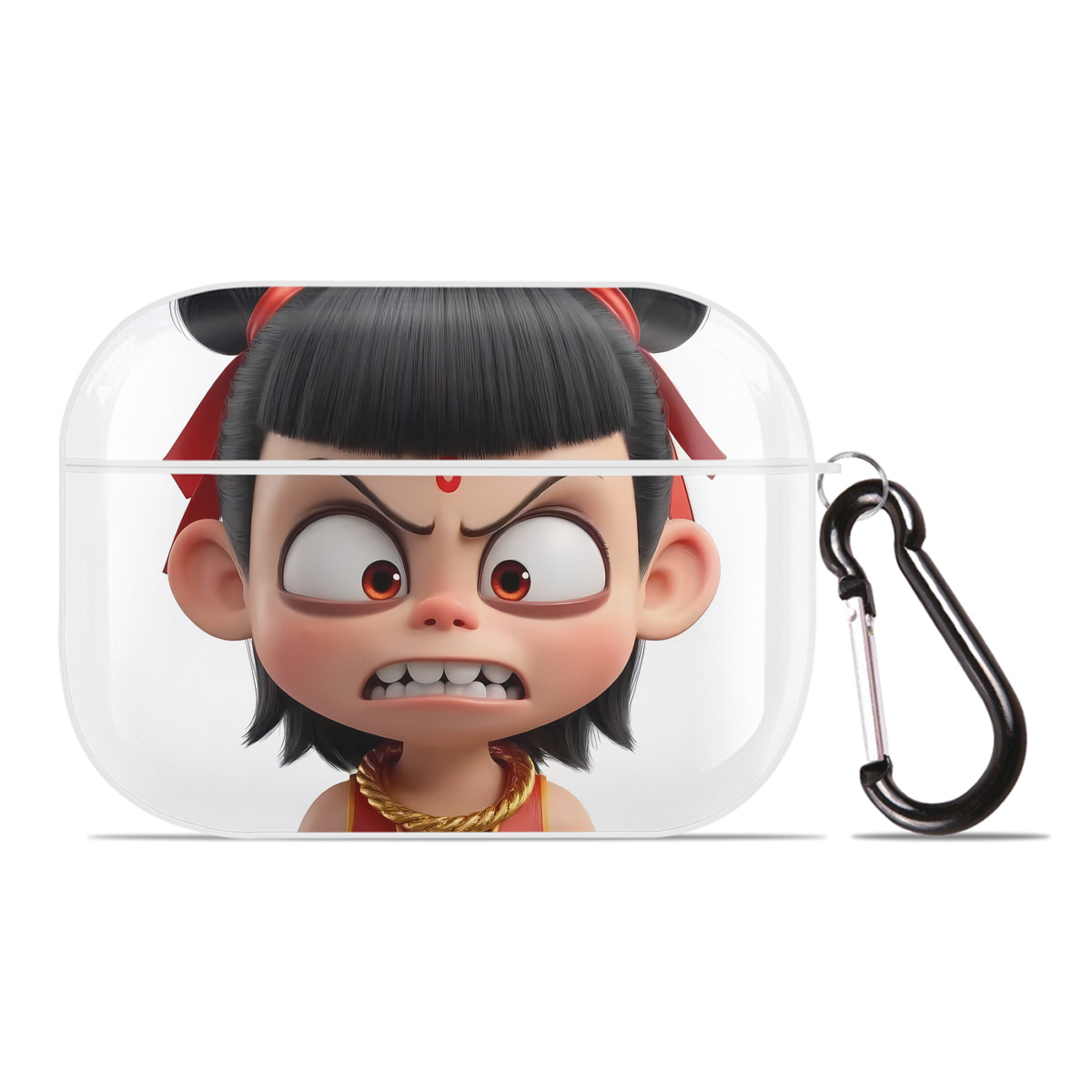 （画像用） Ne Zha 2 ナタ 魔童の大暴れ 【AirPods Pro用】ハードシェル保護ケース 耐衝撃・防指紋・カラビナ付き商品仕様