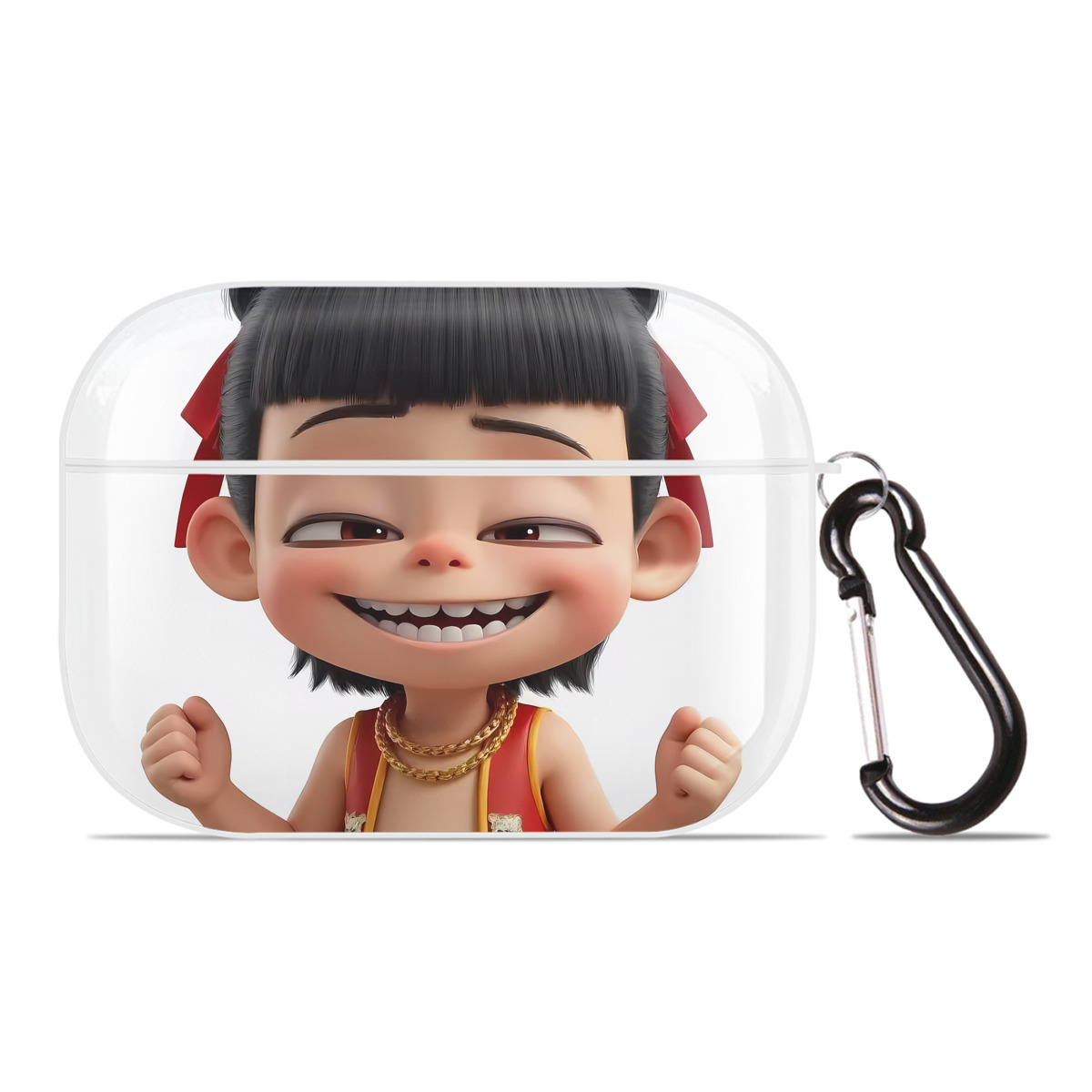 （画像用） Ne Zha 2 ナタ 魔童の大暴れ 【AirPods Pro用】ハードシェル保護ケース 耐衝撃・防指紋・カラビナ付き商品仕様