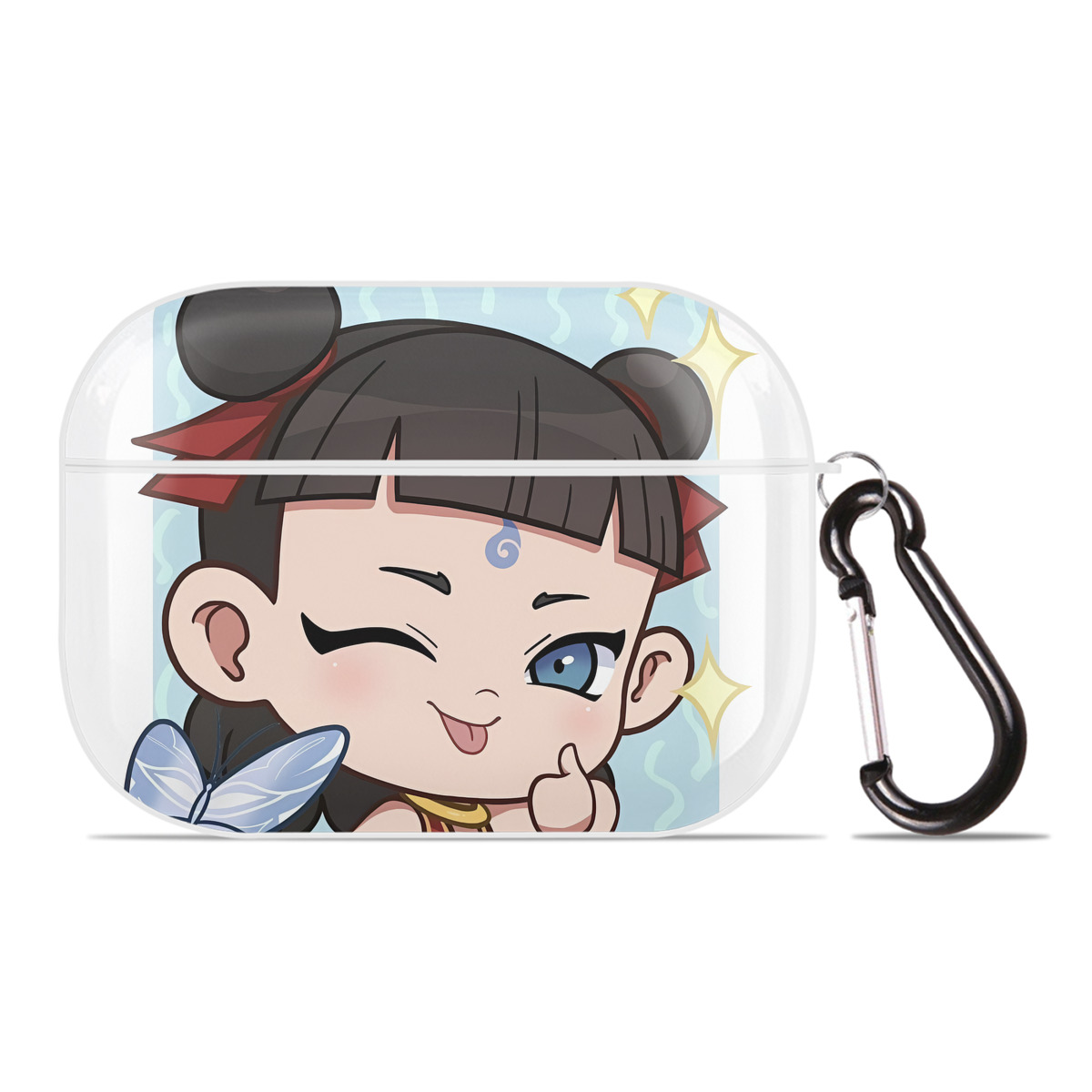 （画像用） Ne Zha 2 ナタ 魔童の大暴れ 【AirPods Pro用】ハードシェル保護ケース 耐衝撃・防指紋・カラビナ付き商品仕様